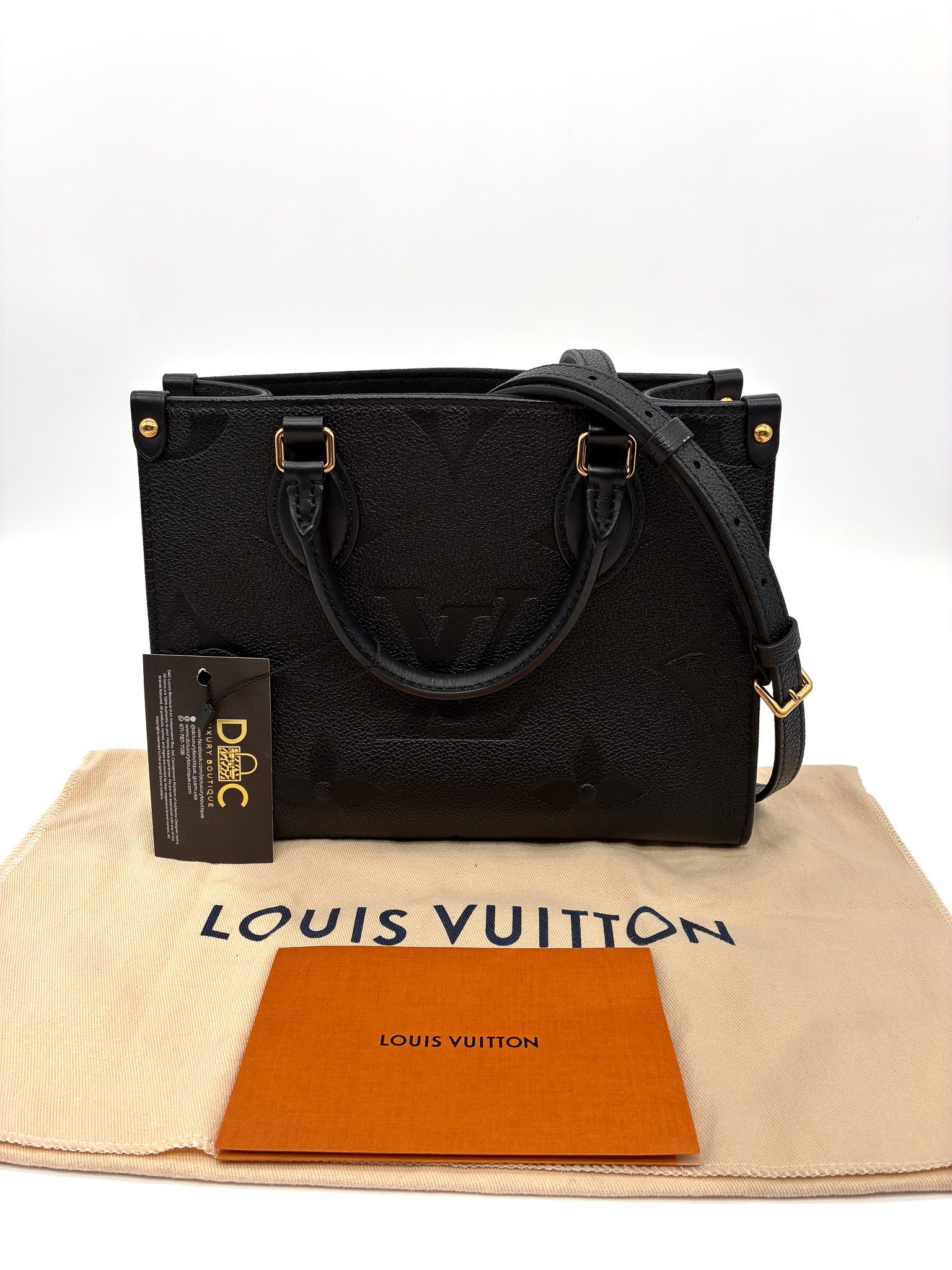 Louis Vuitton OnTheGo PM Tote Crafted in Black Monogram Empreinte Leather
