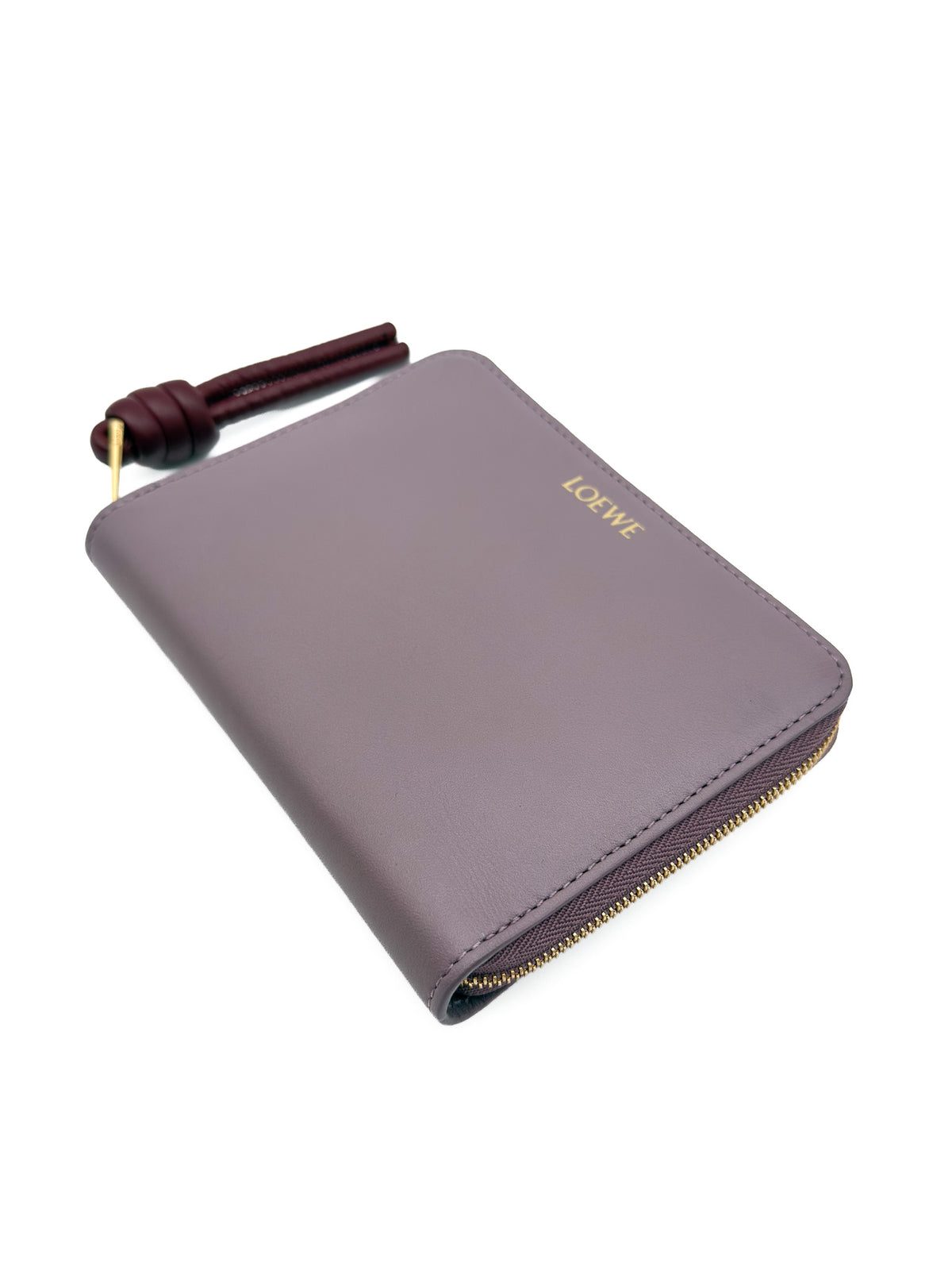 Loewe Compact Knot Zip around Wallet Purple