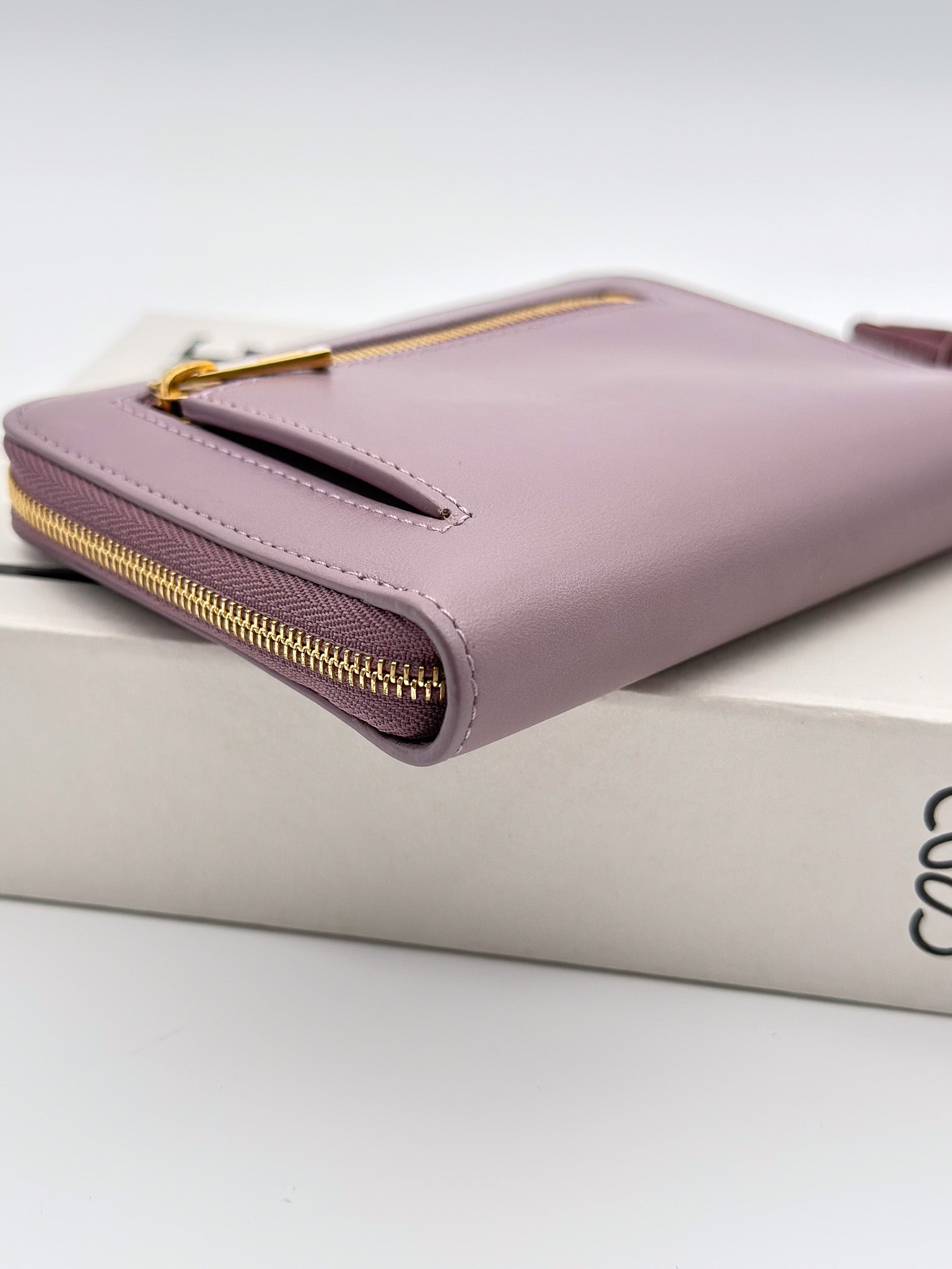 Loewe Compact Knot Zip around Wallet Purple