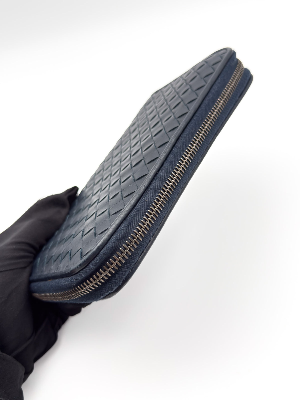 Bottega Veneta Intrecciato Woven Leather Zip-Around Wallet