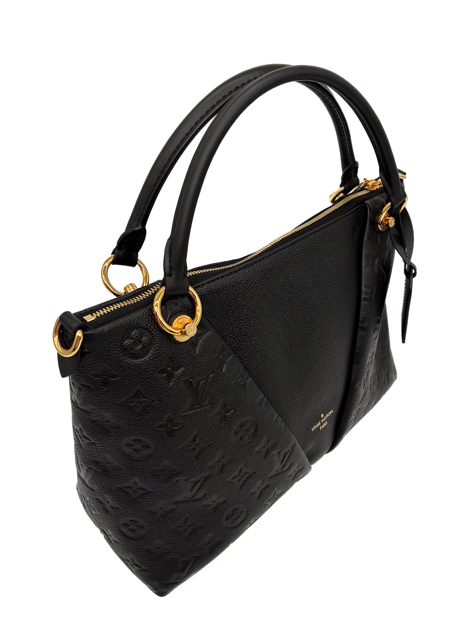 Louis Vuitton V Tote MM in Black Monogram Empreinte Leather with GHW