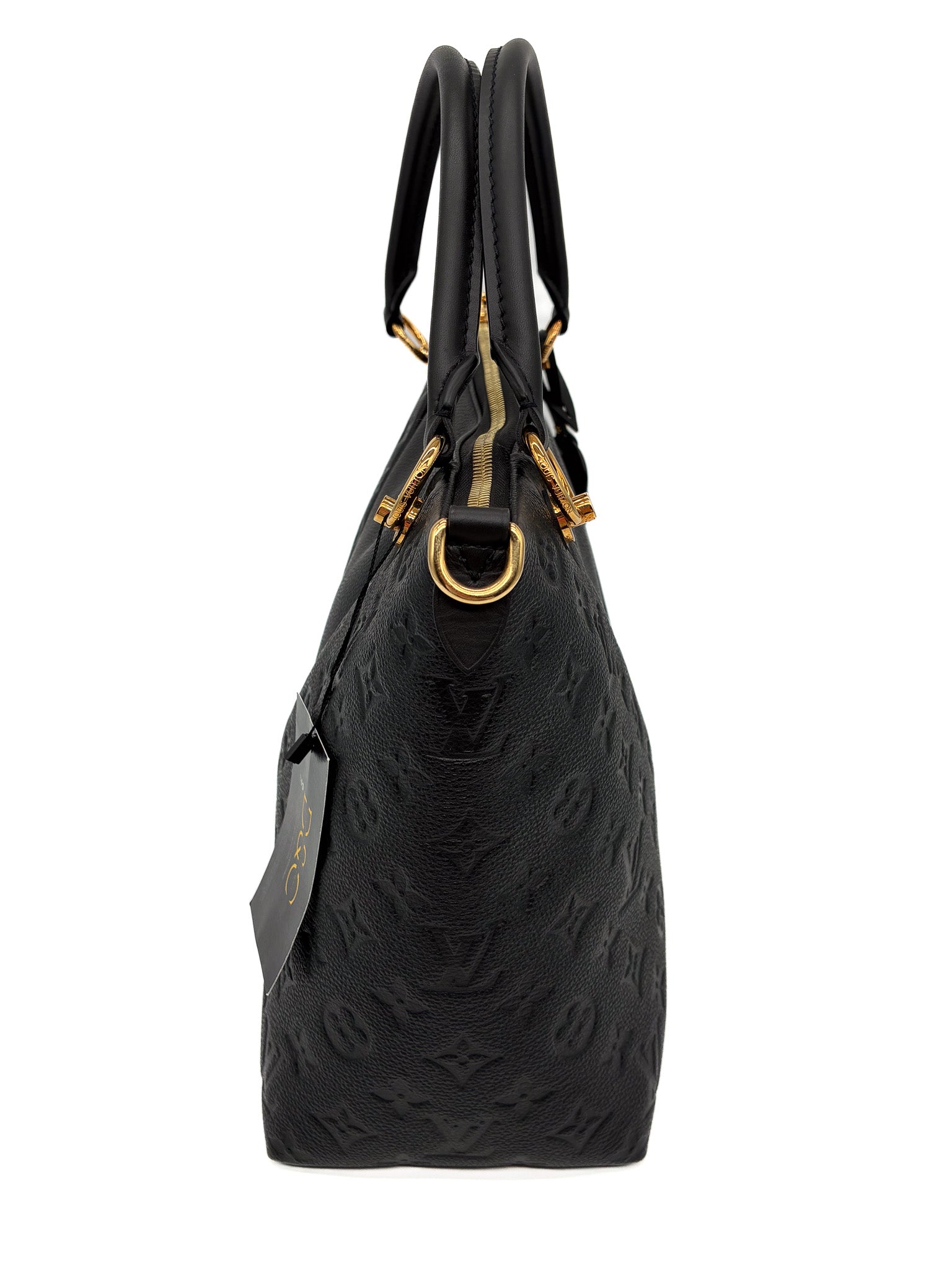 Louis Vuitton V Tote MM in Black Monogram Empreinte Leather with GHW