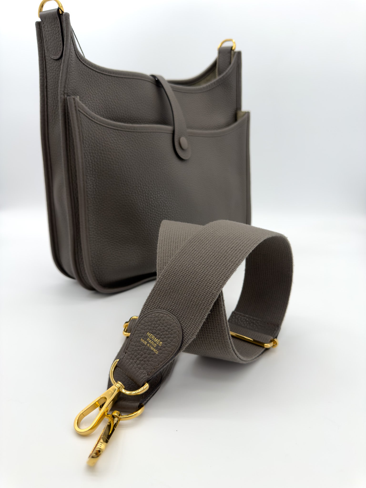 Hermes Taurillon Clemence EVELYNE III 29 PM Etain