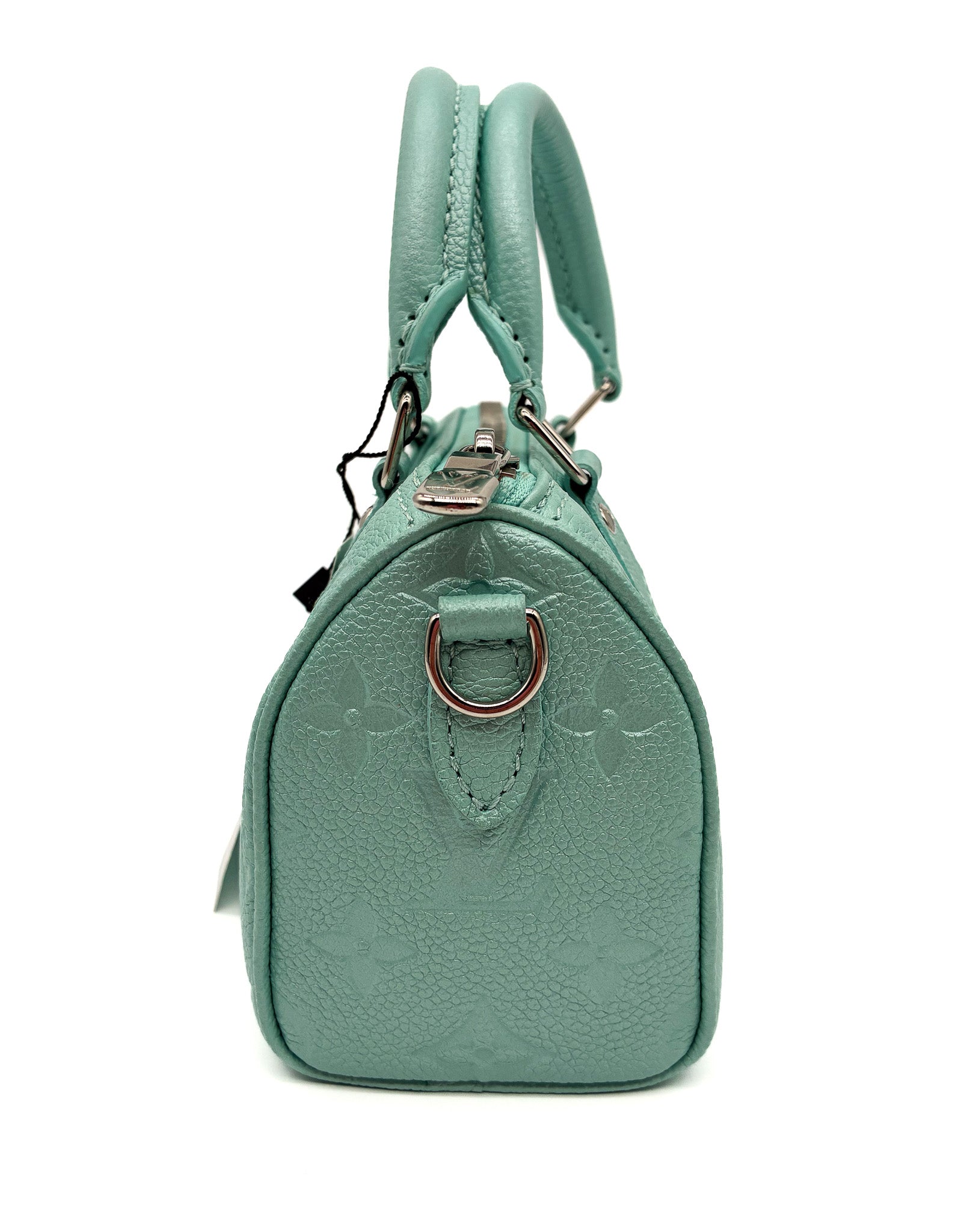 LOUIS VUITTON Empreinte Monogram Nano Speedy Pearly Lagoon Turquoise