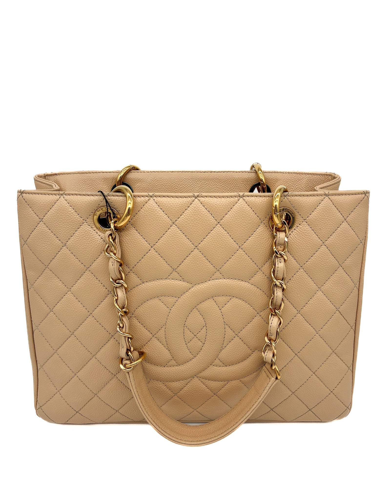 CHANEL GST GRAND SHOPPING TOTE BEIGE CAVIAR GHW