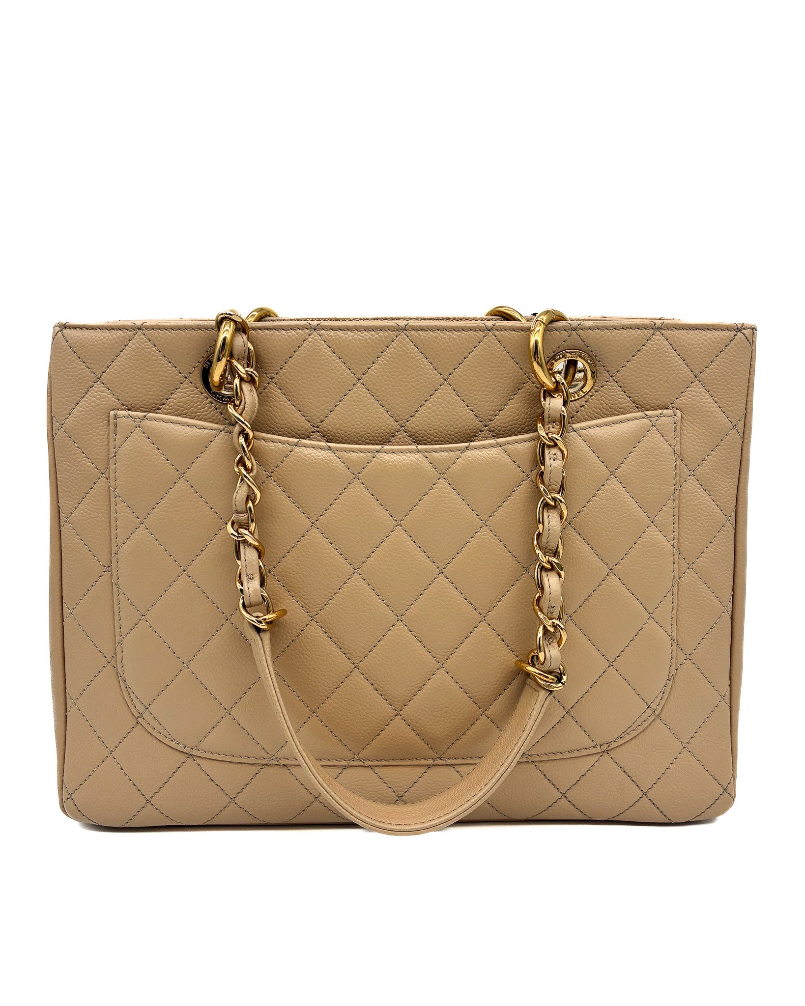 CHANEL GST GRAND SHOPPING TOTE BEIGE CAVIAR GHW