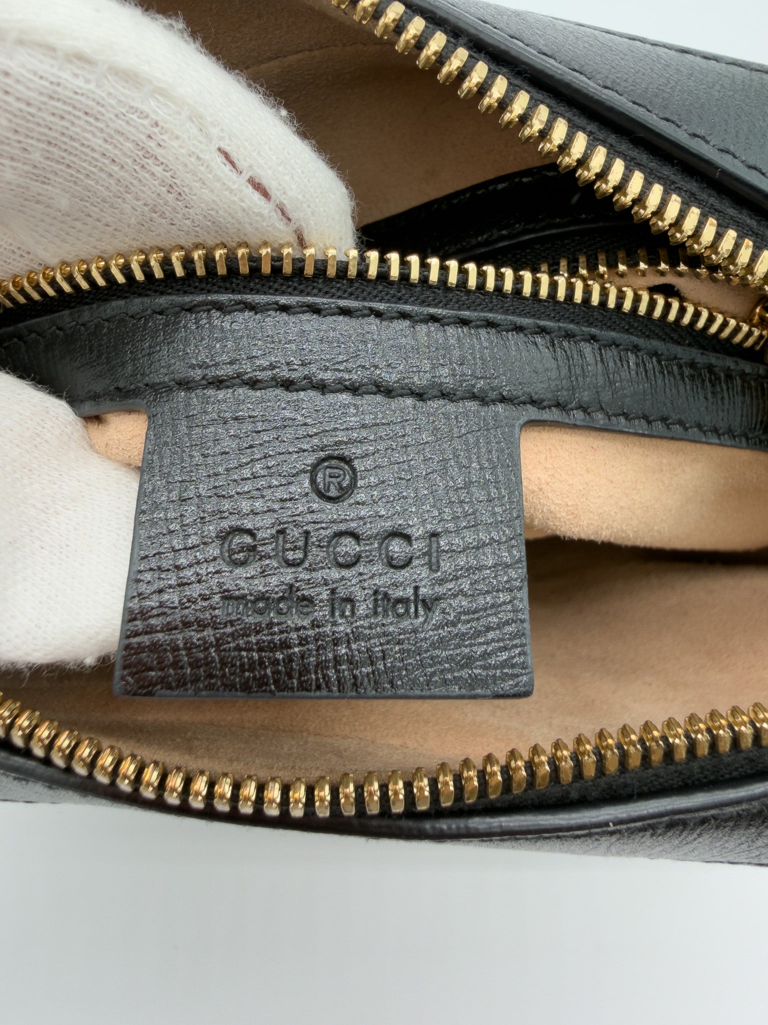 Gucci Textured Calfskin Small Horsebit 1955 Shoulder Bag Black