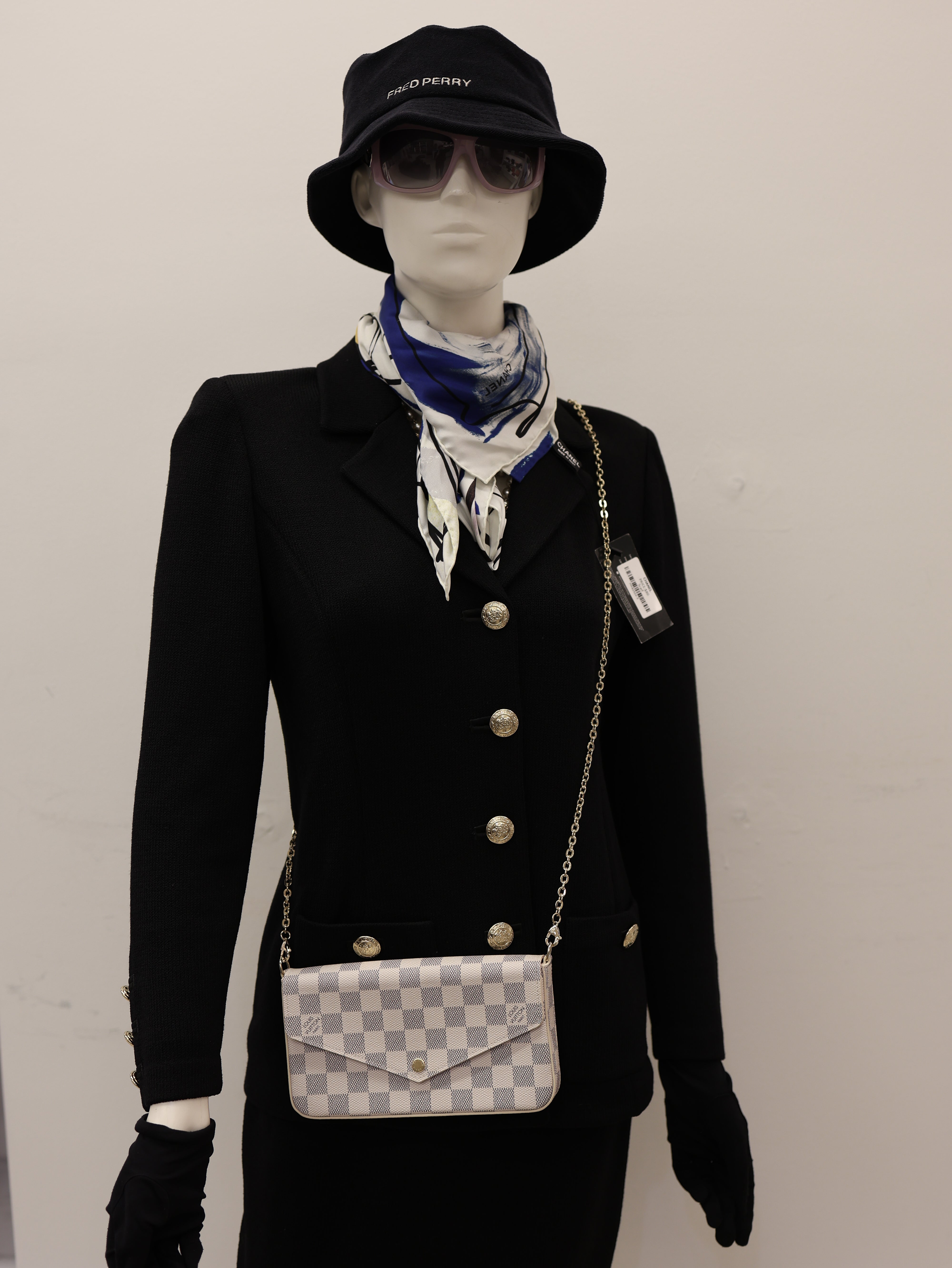 Louis Vuitton Damier Azur Pochette Felicie Chain Wallet Rose Ballerine