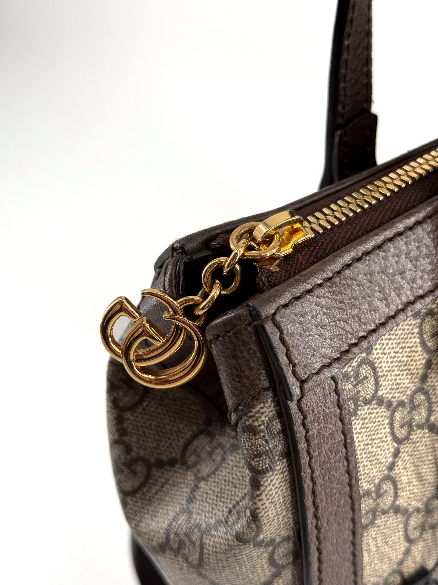 Gucci Ophidia Small Tote Bag in Beige/ Ebony GG Supreme Canvas