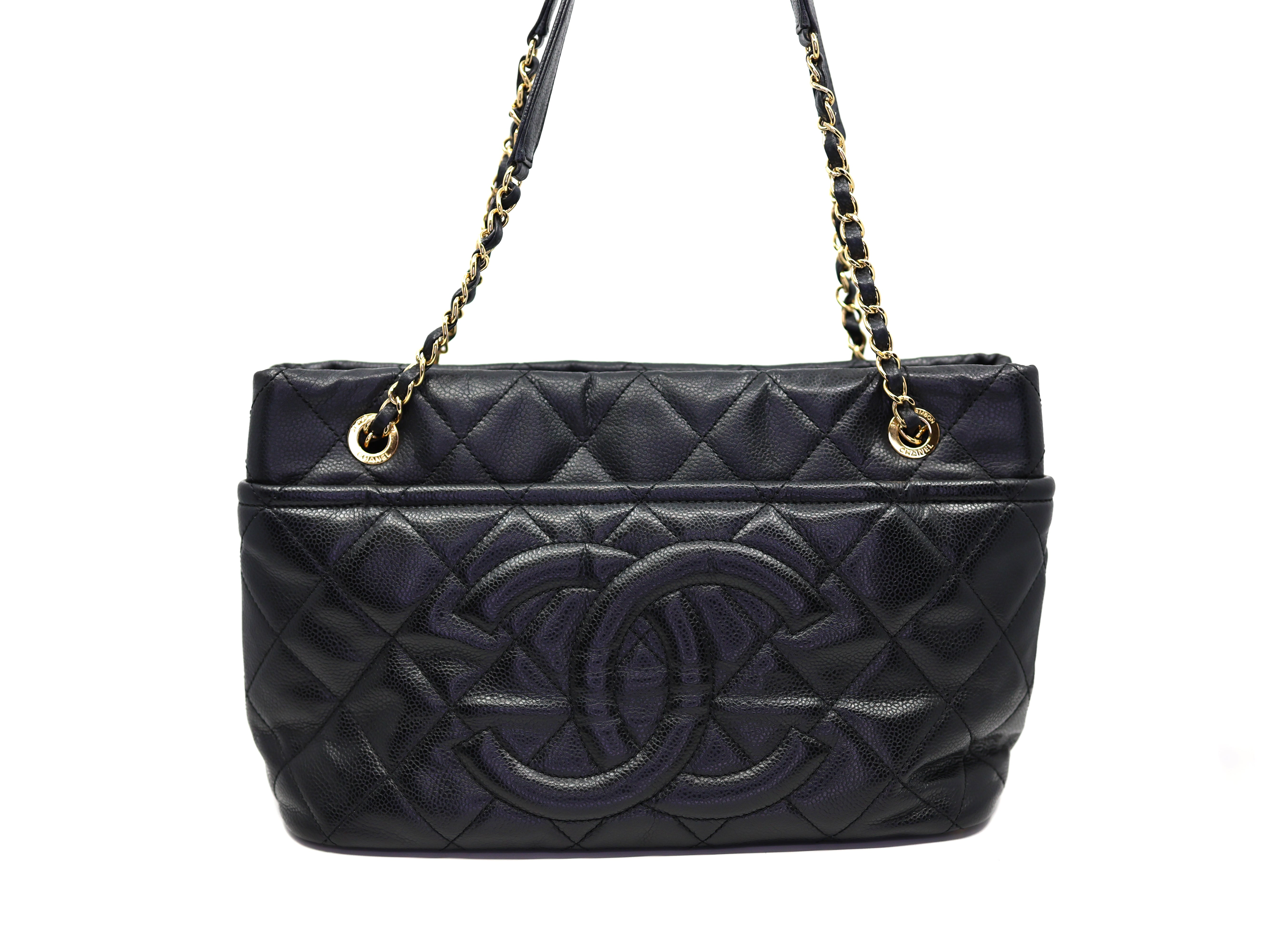 Chanel Caviar Quilted CC Timeless Soft Tote Black