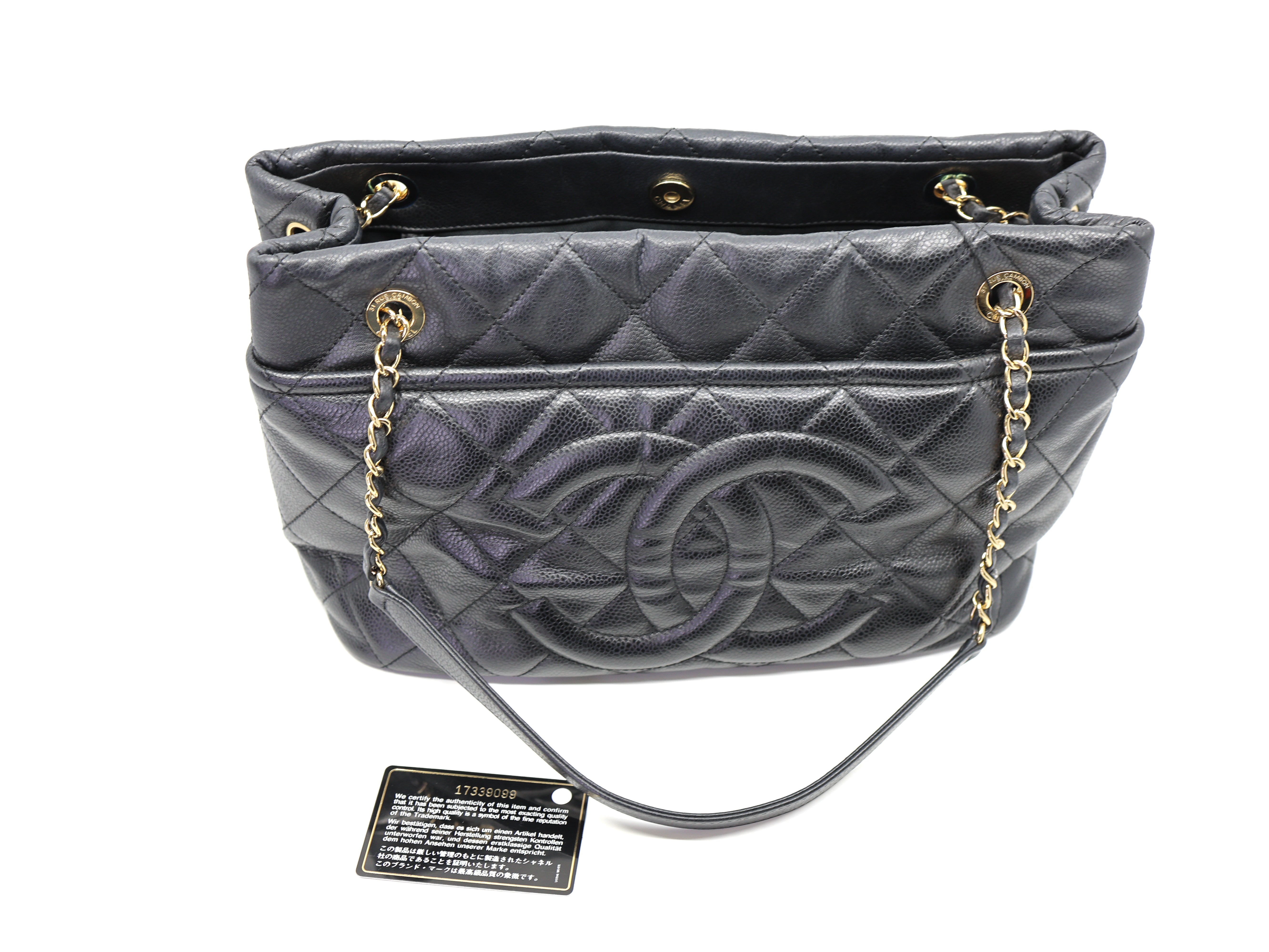 Chanel Caviar Quilted CC Timeless Soft Tote Black