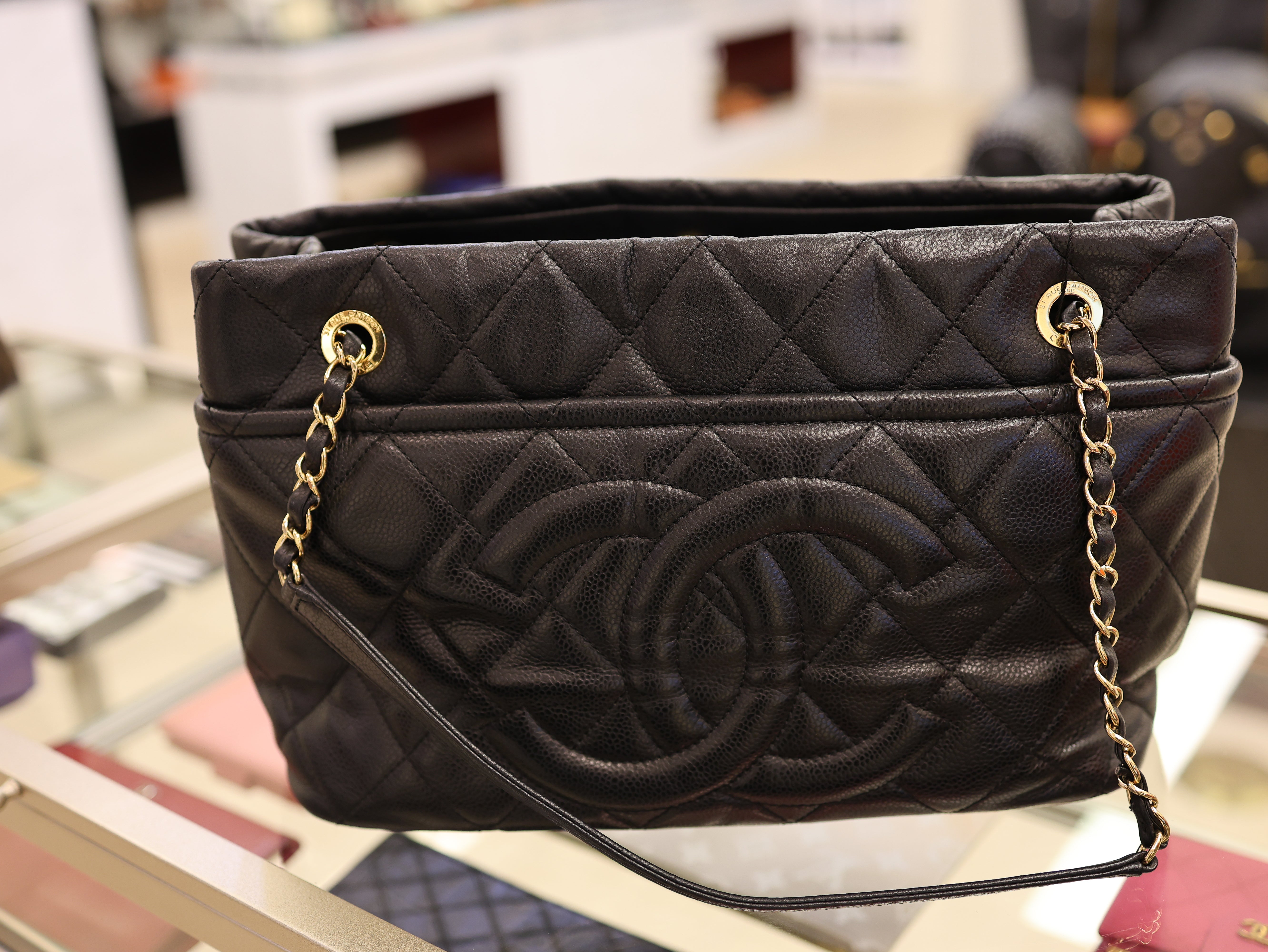 Chanel Caviar Quilted CC Timeless Soft Tote Black