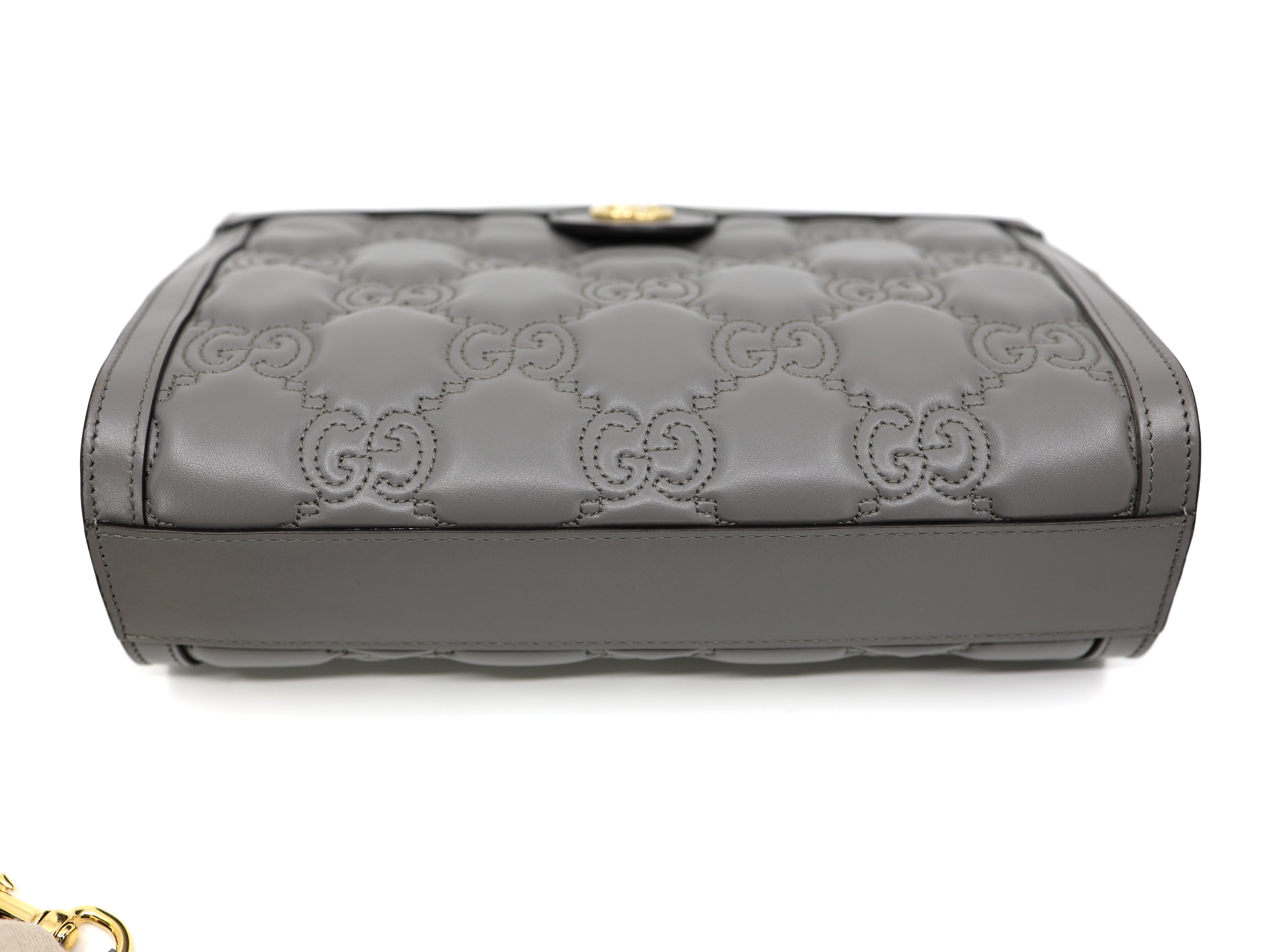 Gucci Calfskin GG Matelasse Small Slim Chain Shoulder Bag