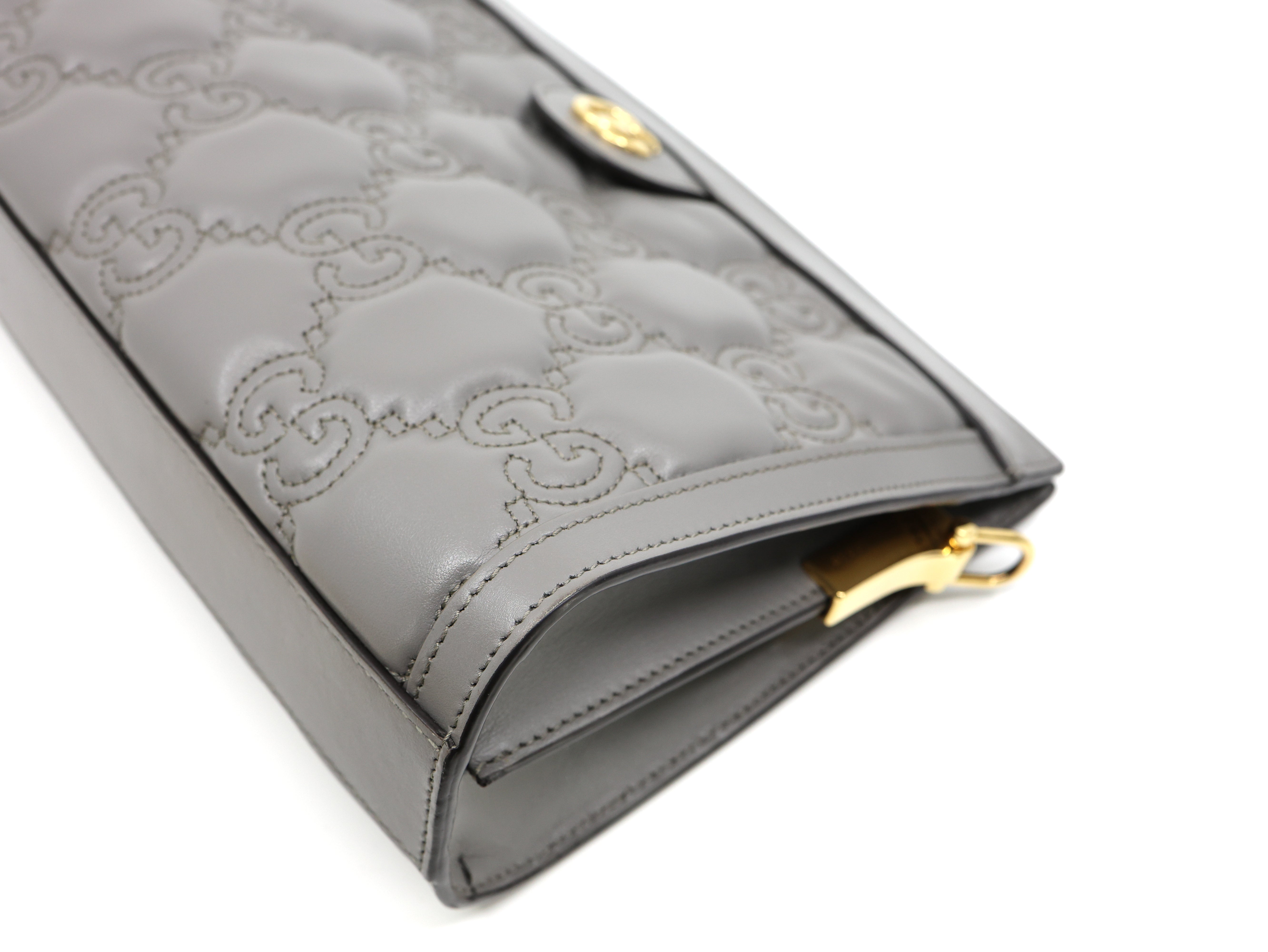 Gucci Calfskin GG Matelasse Small Slim Chain Shoulder Bag