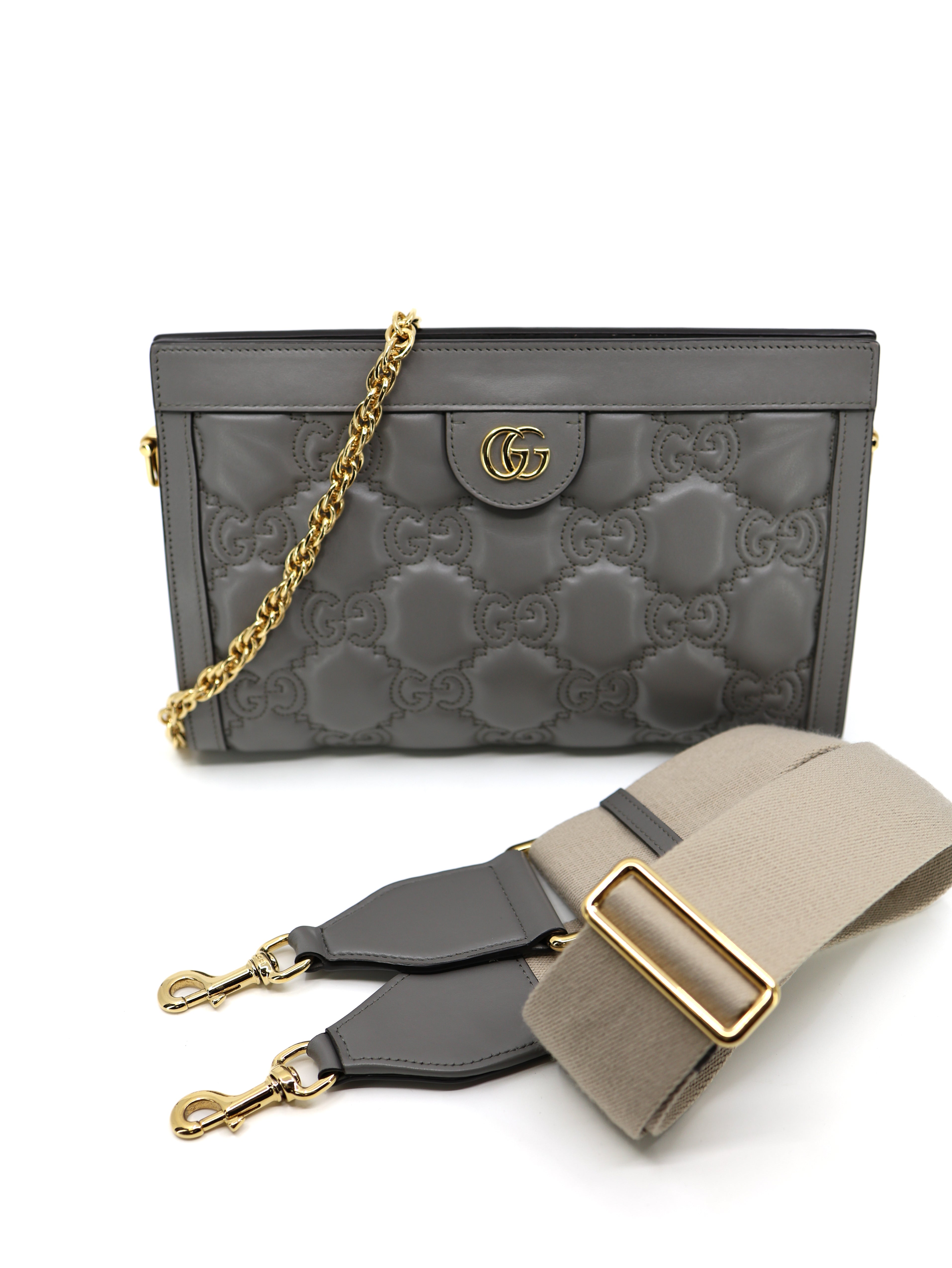 Gucci Calfskin GG Matelasse Small Slim Chain Shoulder Bag
