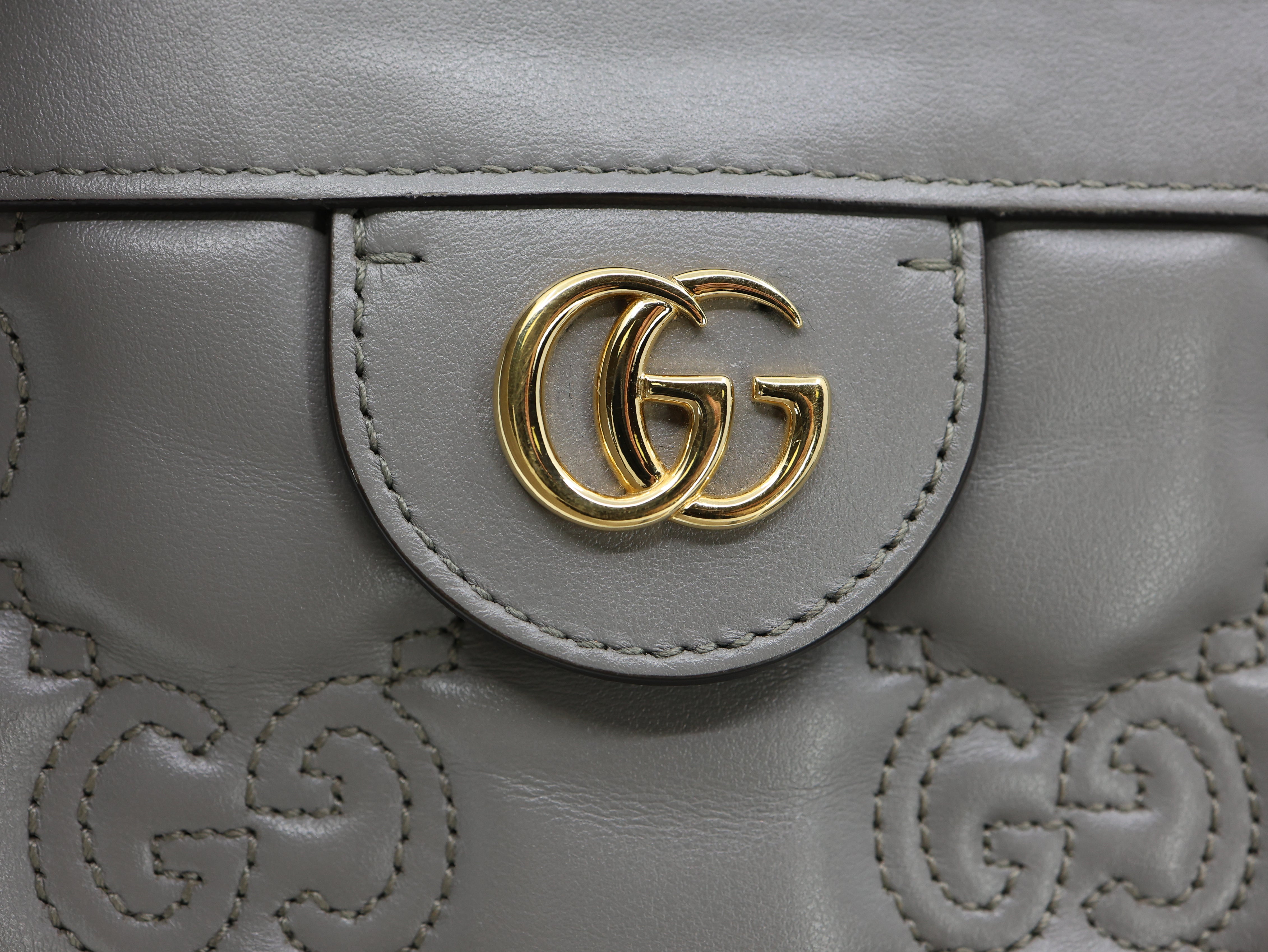 Gucci Calfskin GG Matelasse Small Slim Chain Shoulder Bag