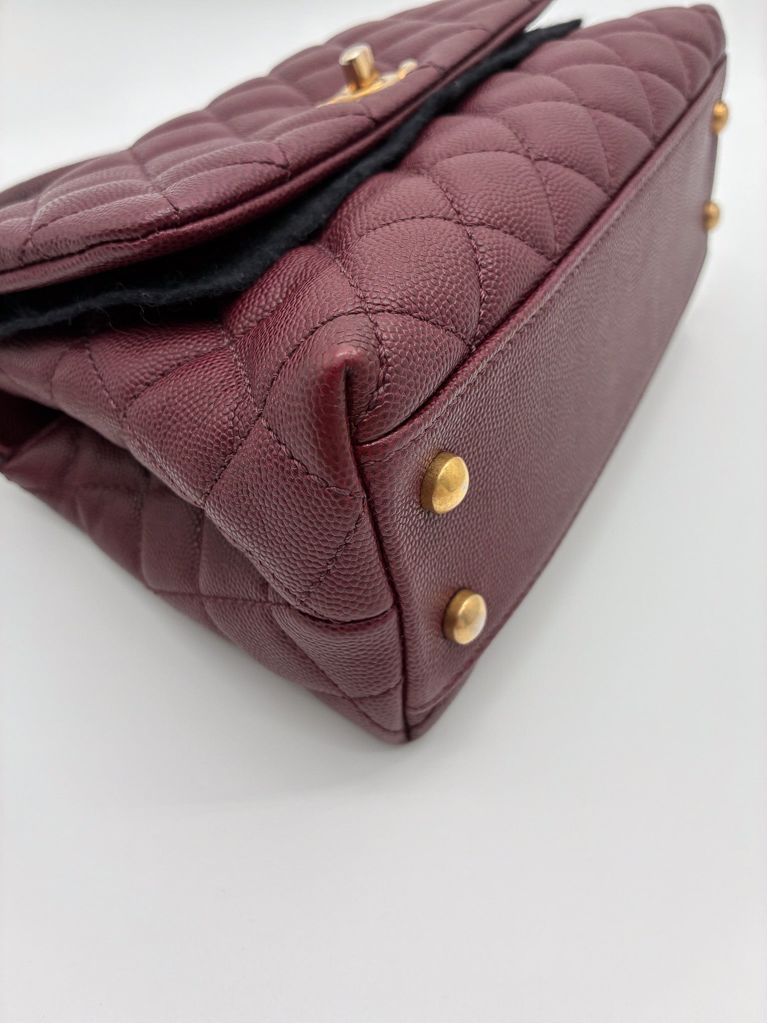 Chanel Coco Top Handle Mini Quilted Caviar with Lizard Embossed