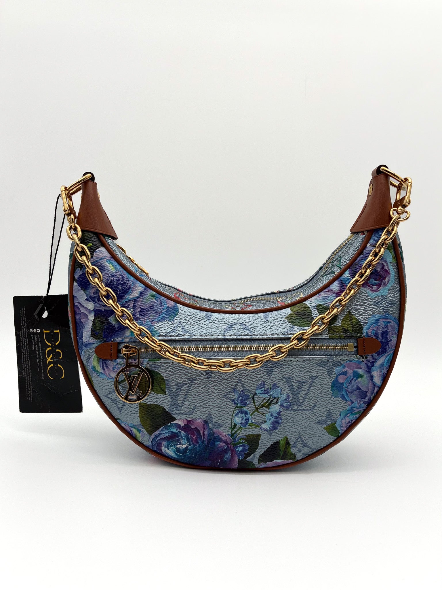 LOUIS VUITTON LV Garden Loop PM Blue Metallic Monogram