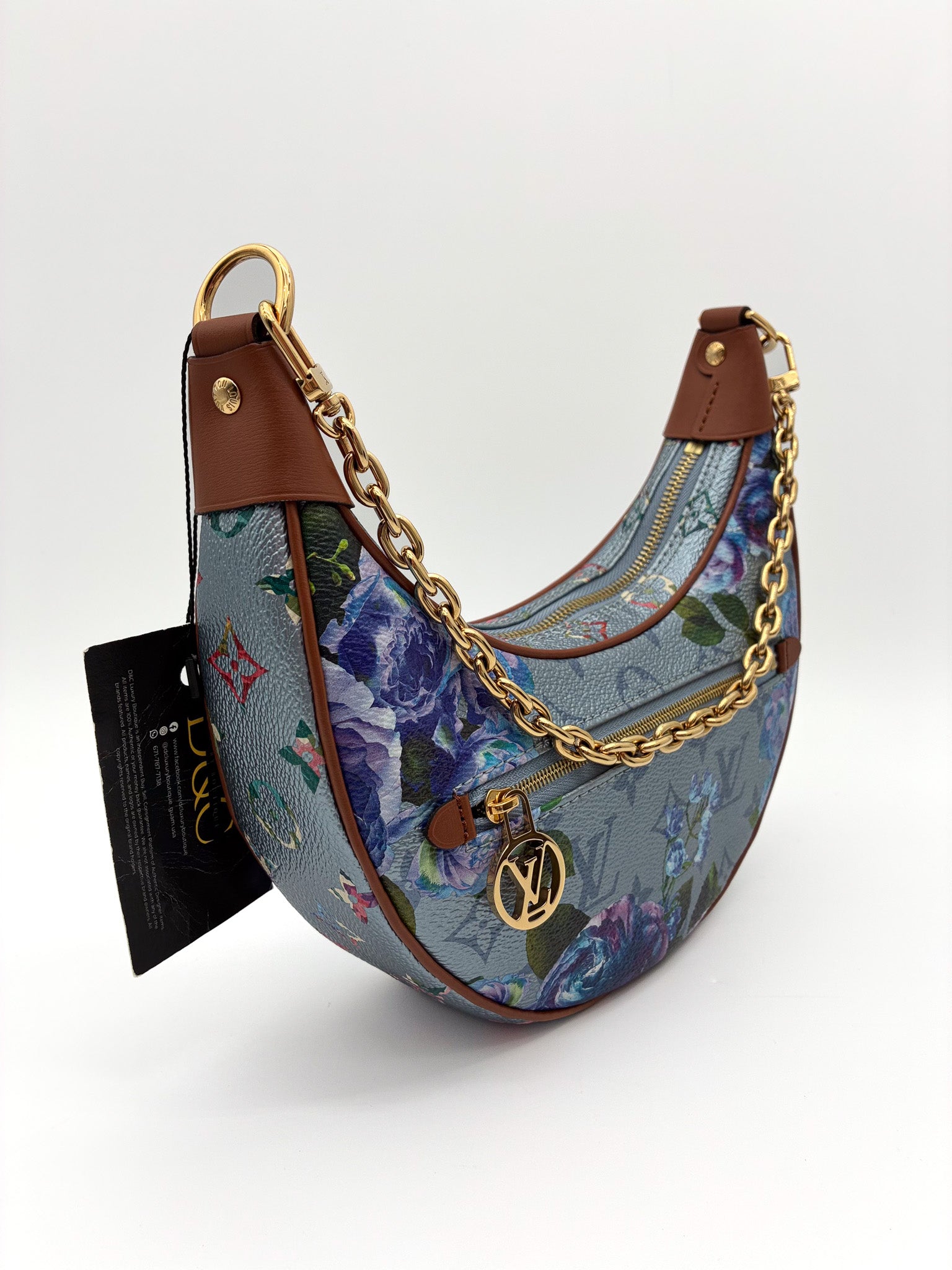 LOUIS VUITTON LV Garden Loop PM Blue Metallic Monogram