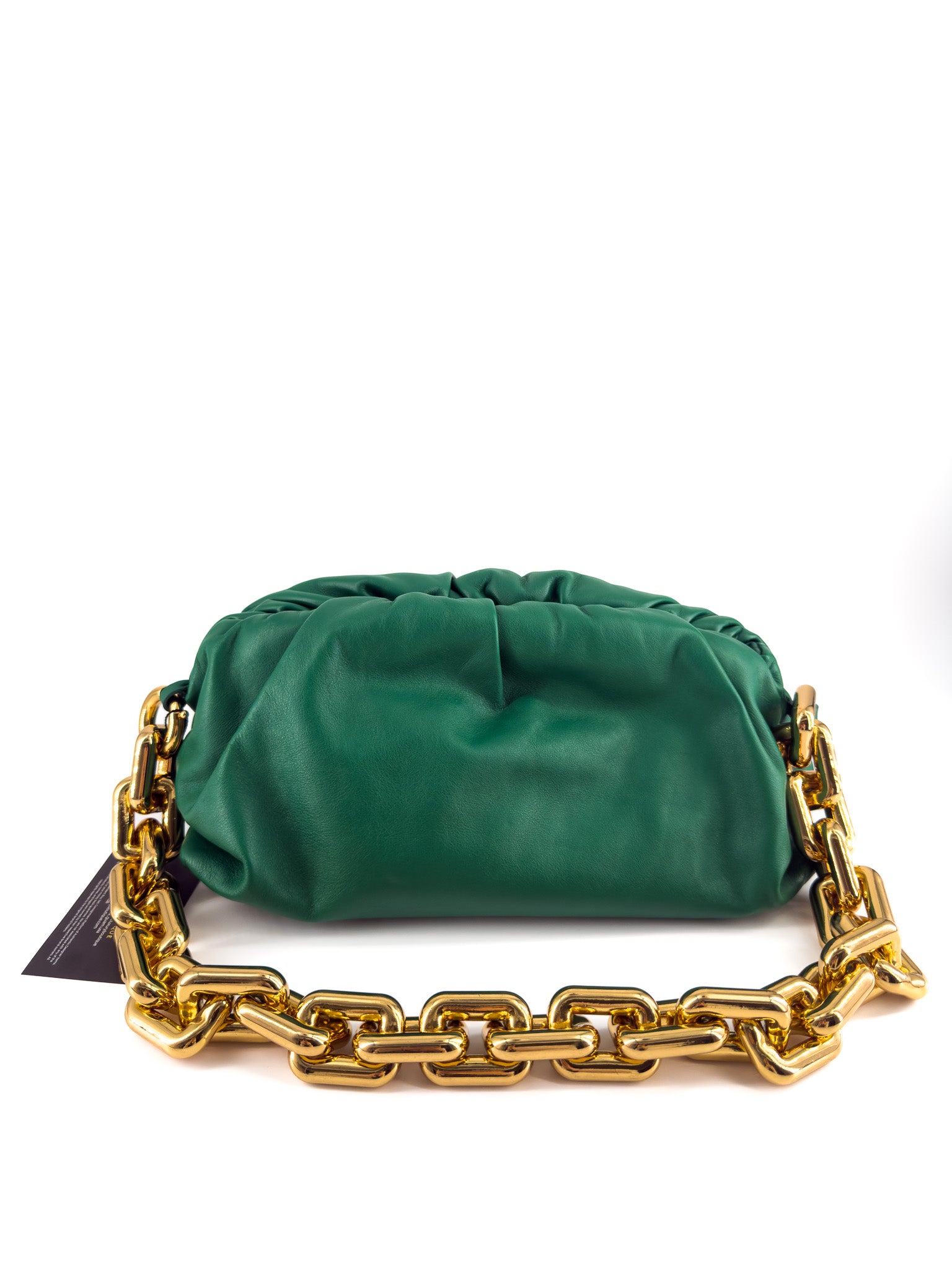 Bottega Veneta Lambskin Racing Green Chain Pouch