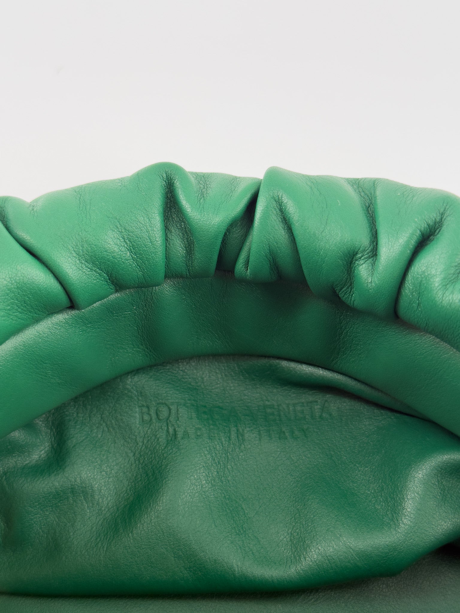 Bottega Veneta Lambskin Racing Green Chain Pouch