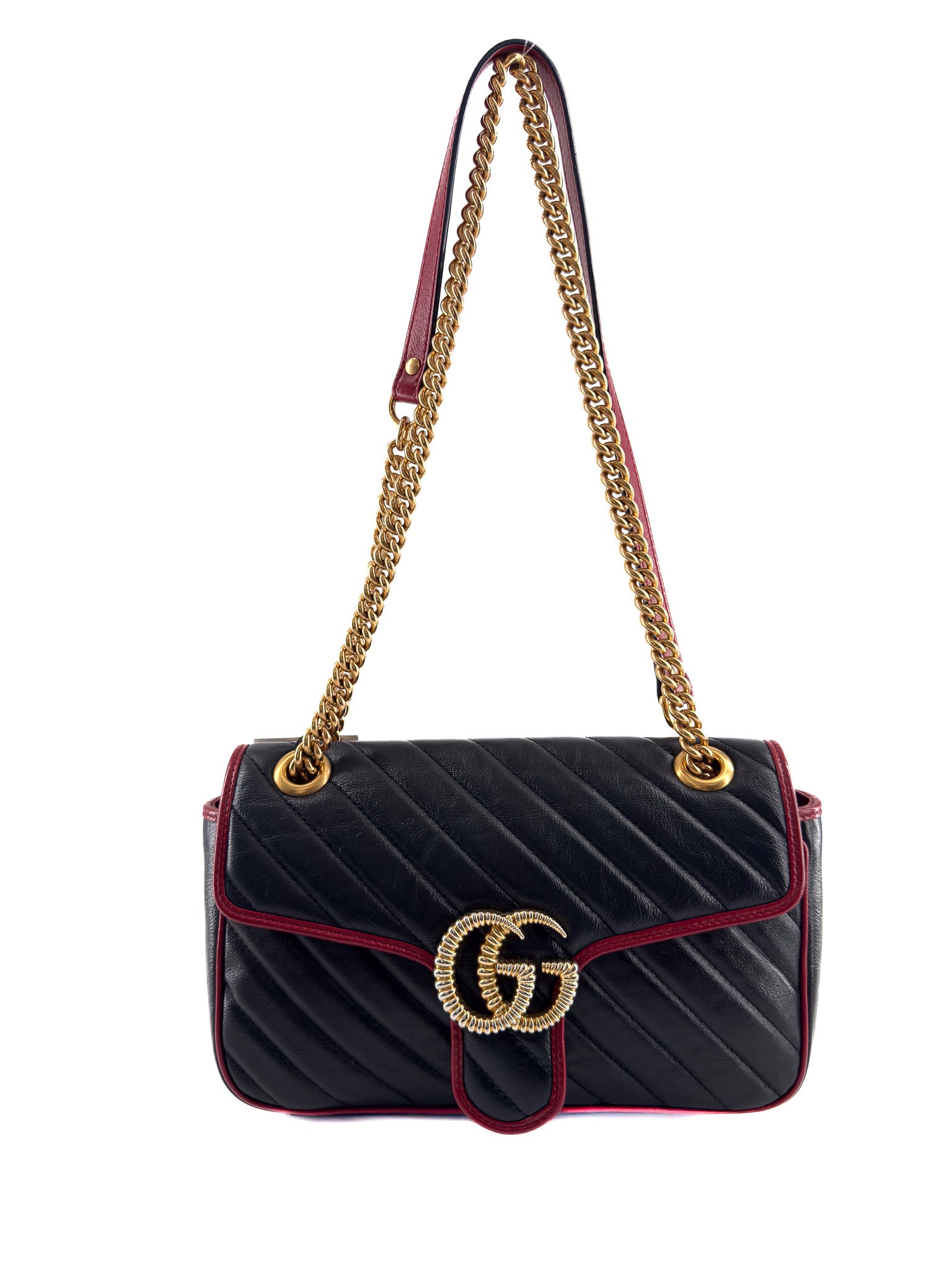 Gucci GG Marmont Shoulder Bag Black Romantic Cherry Small