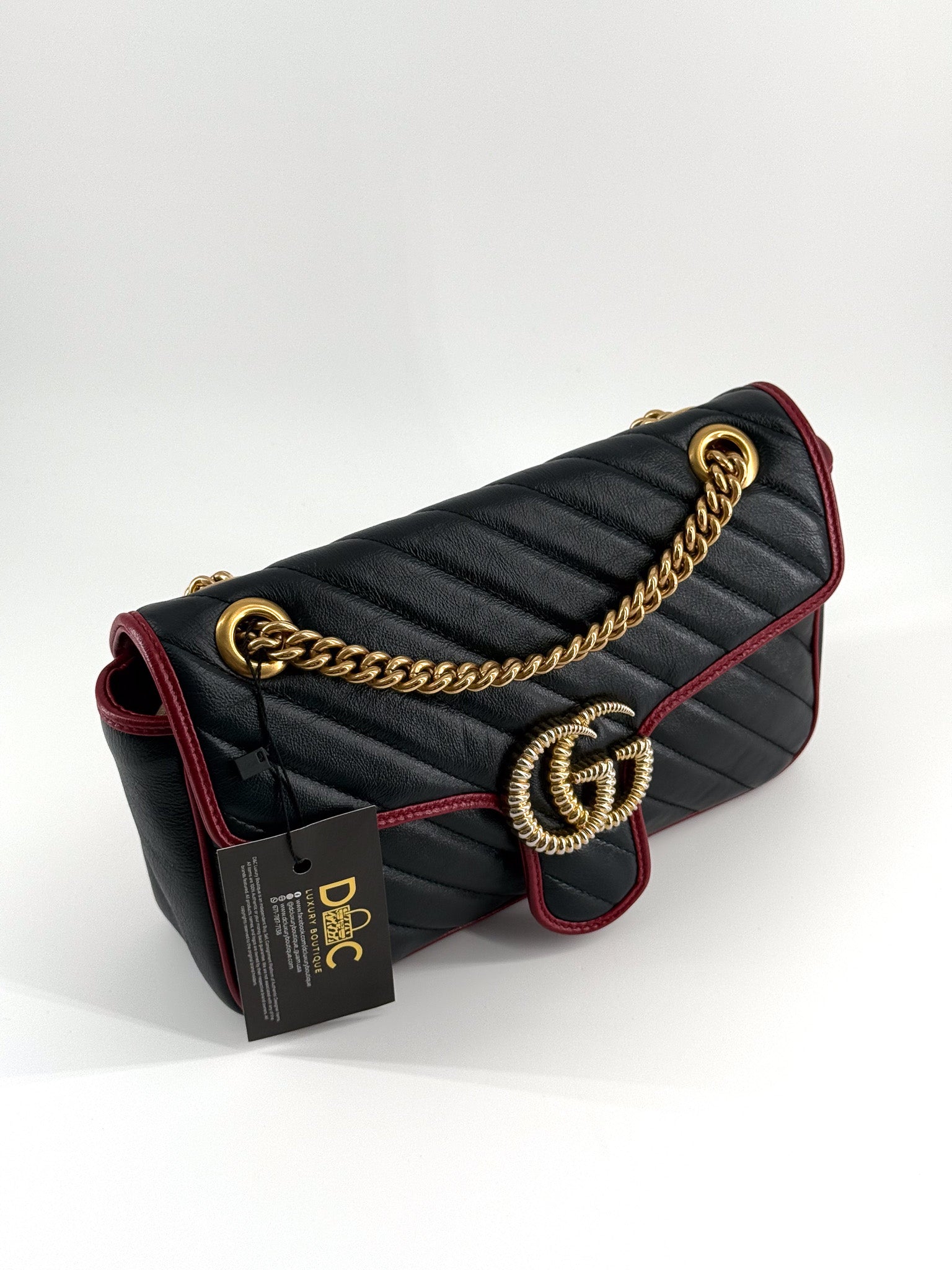 Gucci GG Marmont Shoulder Bag Black Romantic Cherry Small