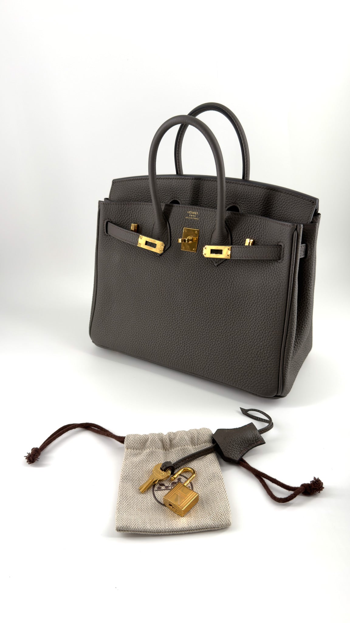 Hermes Togo Birkin 25 Etain