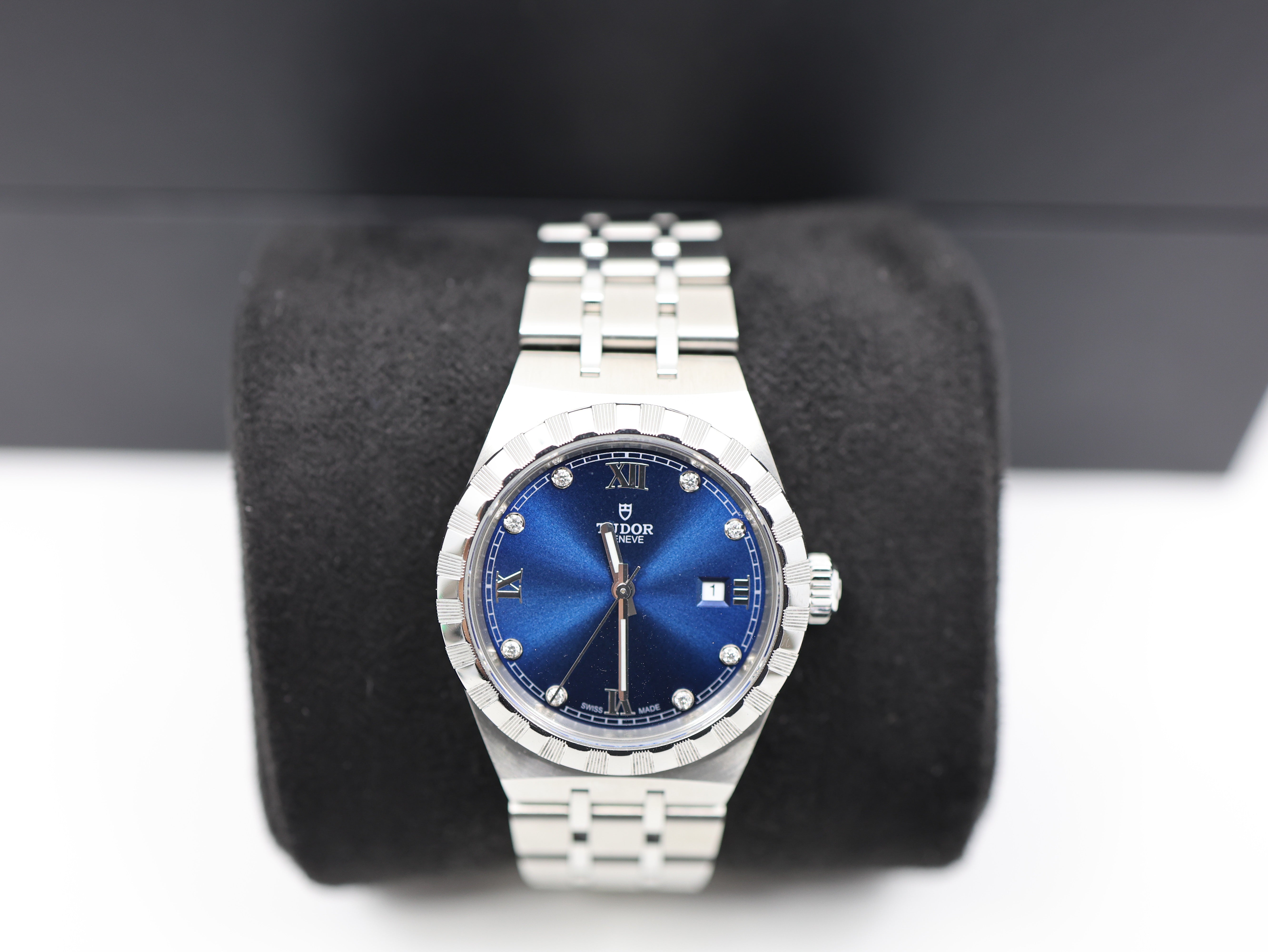 Tudor Royal Diamond Blue Sunray Dial Ladies Watch