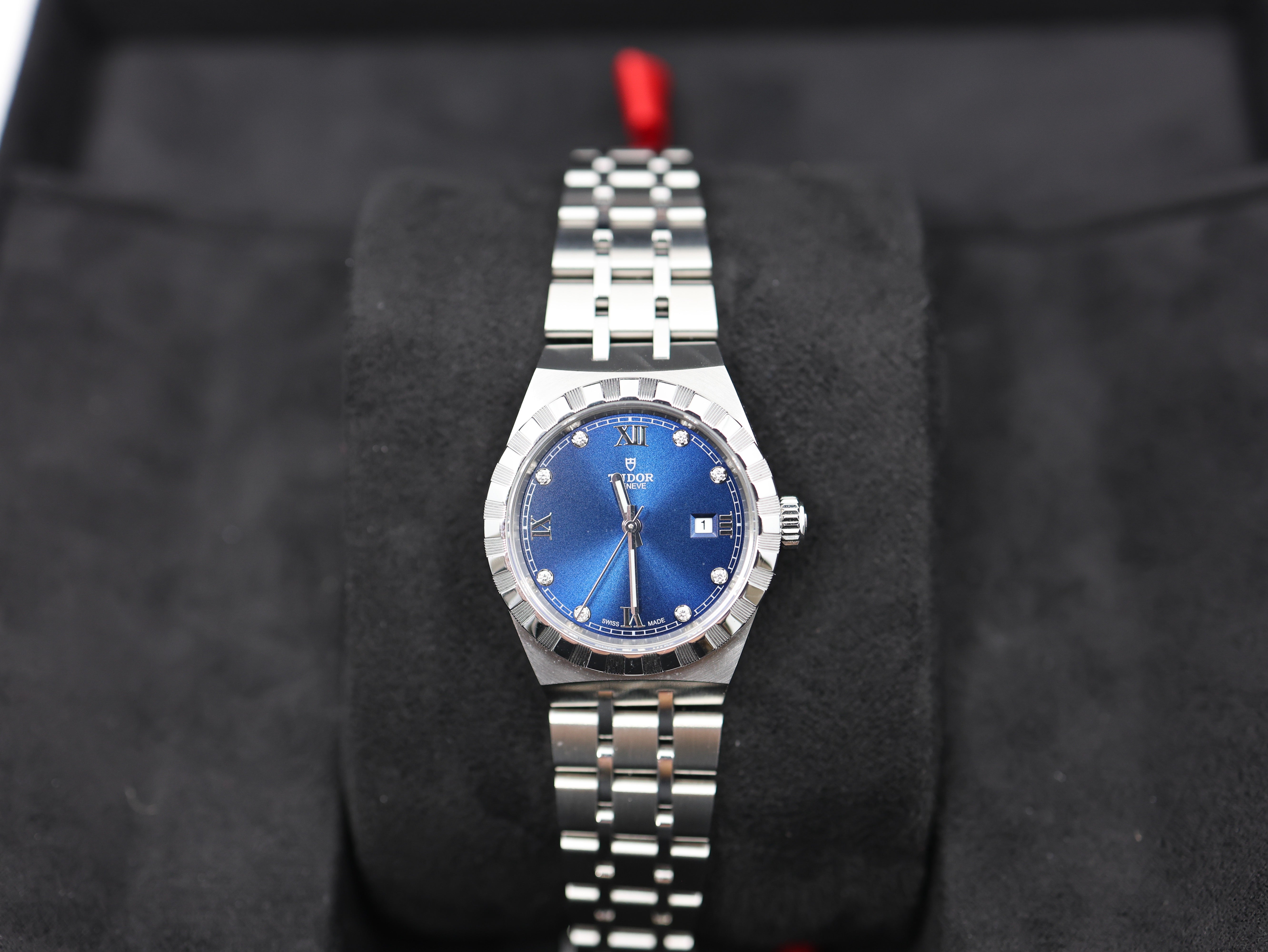 Tudor Royal Diamond Blue Sunray Dial Ladies Watch