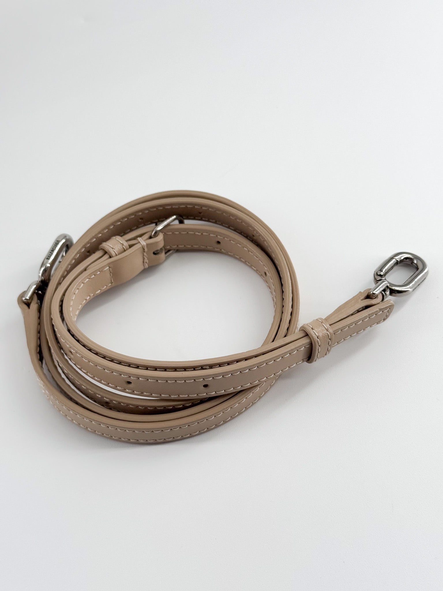 Balenciaga Beige Hourglass Small Leather top handle bag