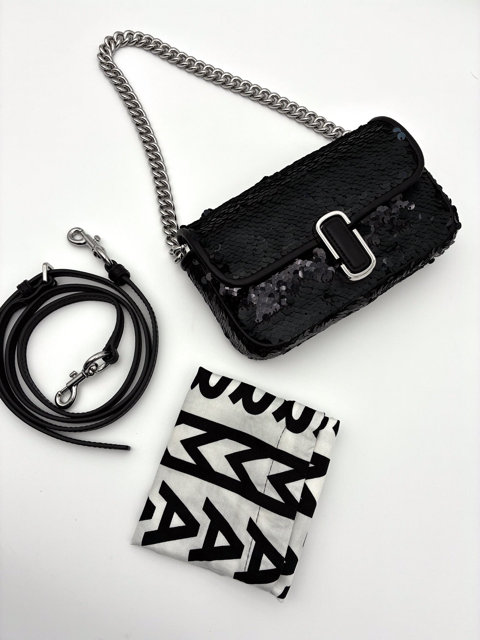 Marc Jacobs The Mini J Marc Shoulder Women's Black Sequined