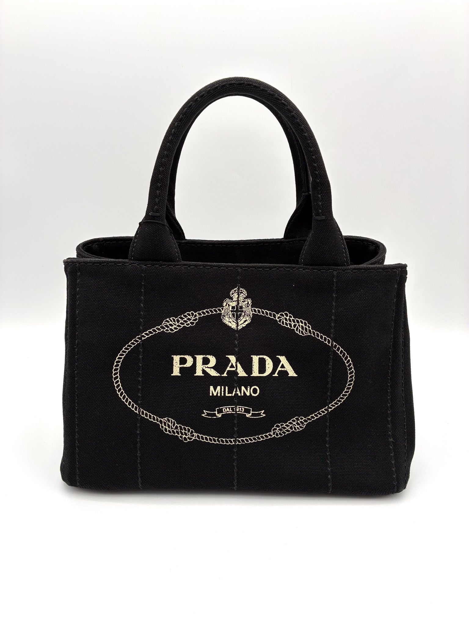 PRADA Small Canvas Canapa Logo Tote