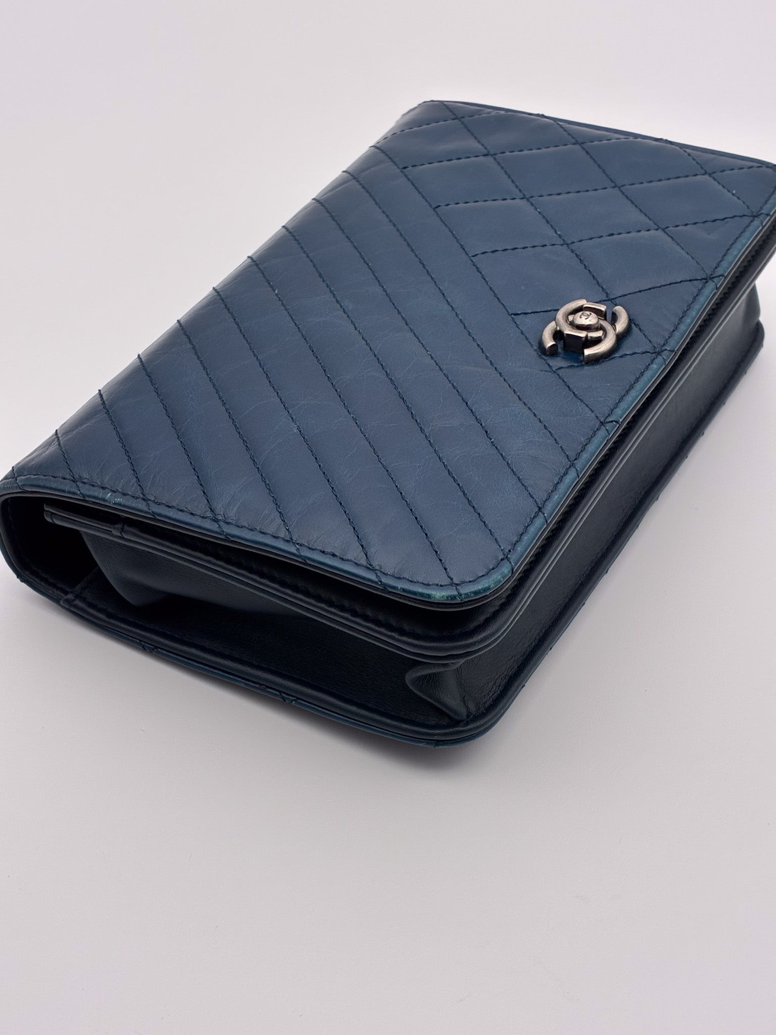 Chanel Coco Boy Wallet on Chain Quilted Aged Calfskin