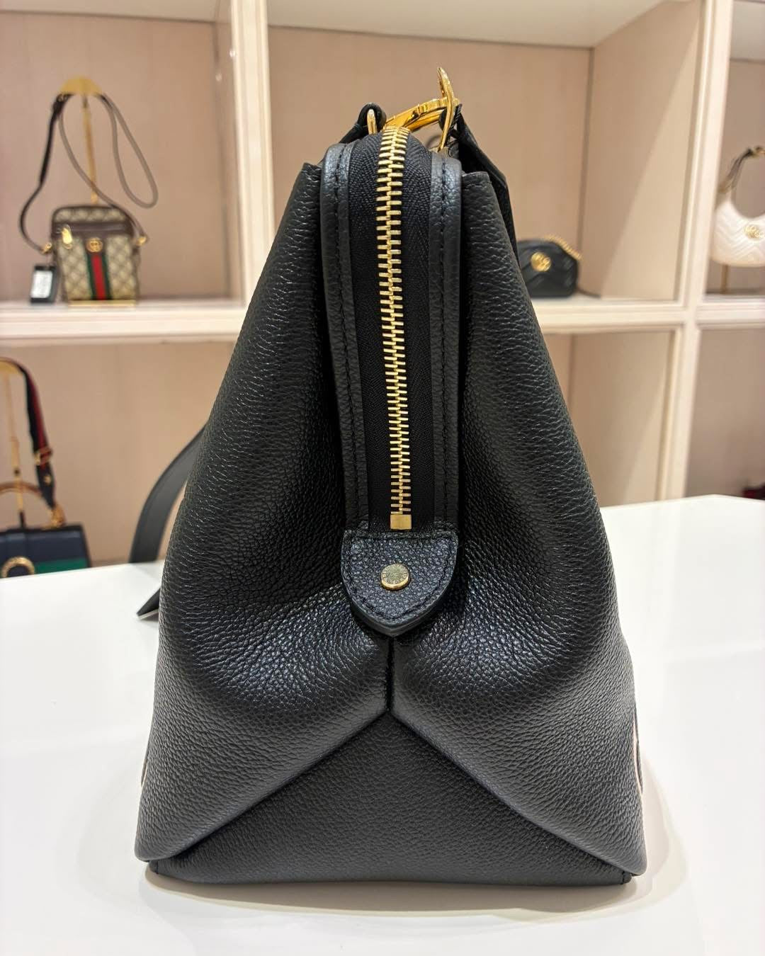 Louis Vuitton Grand Palais MM Black Beige Monogram Empreinte Shoulder Bag