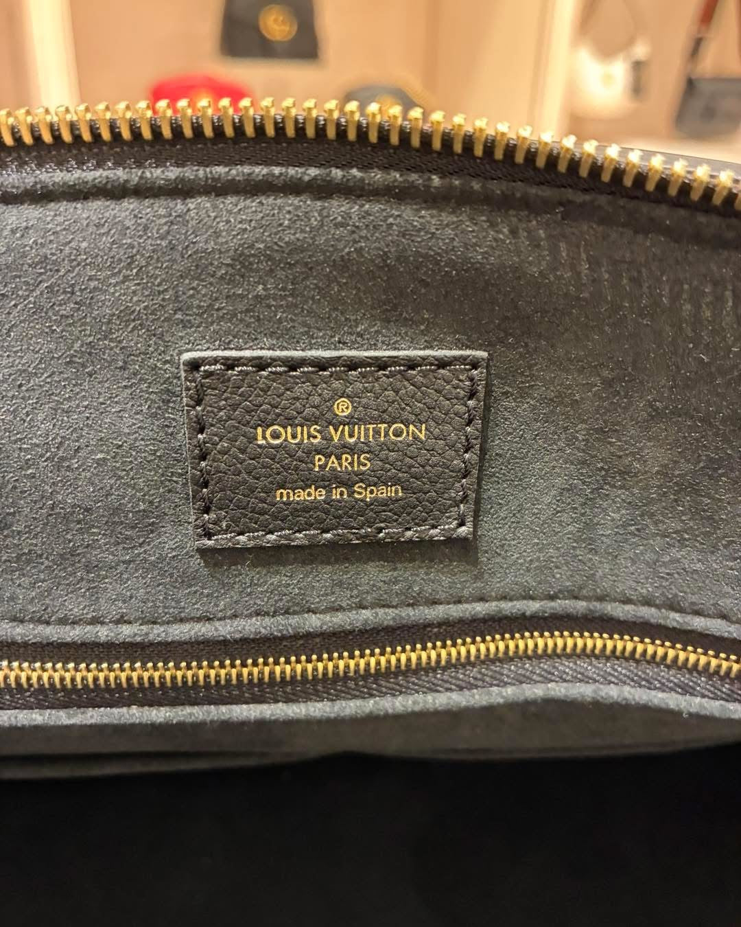 Louis Vuitton Grand Palais MM Black Beige Monogram Empreinte Shoulder Bag