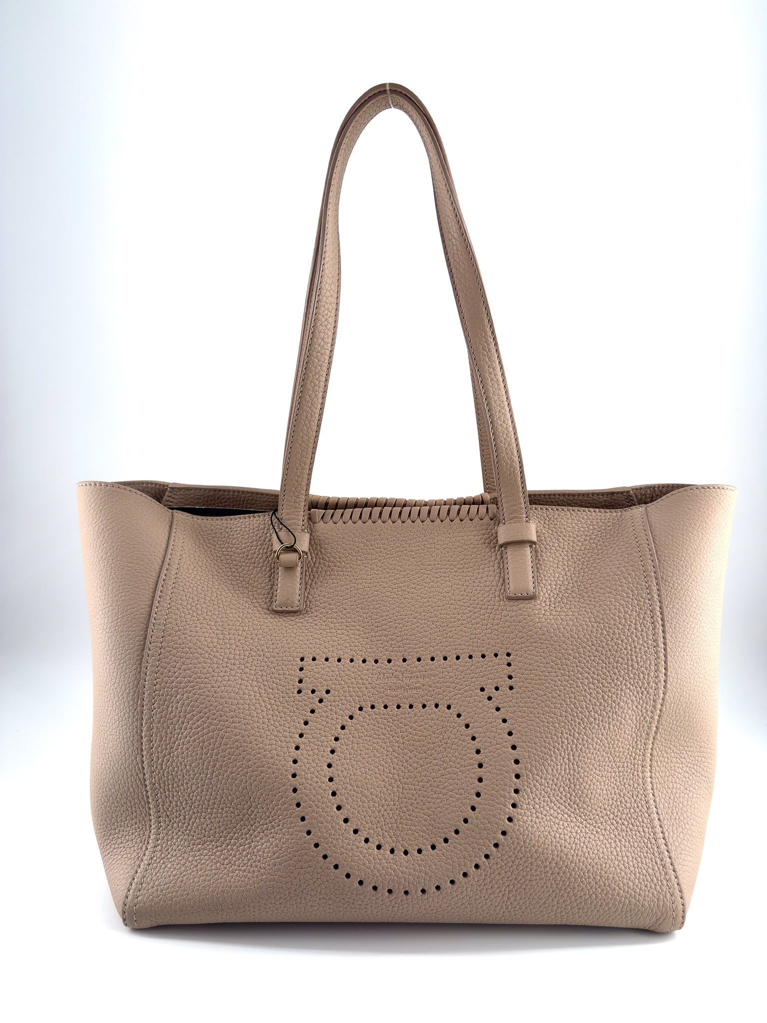 Ferragamo Marta perforated logo tote