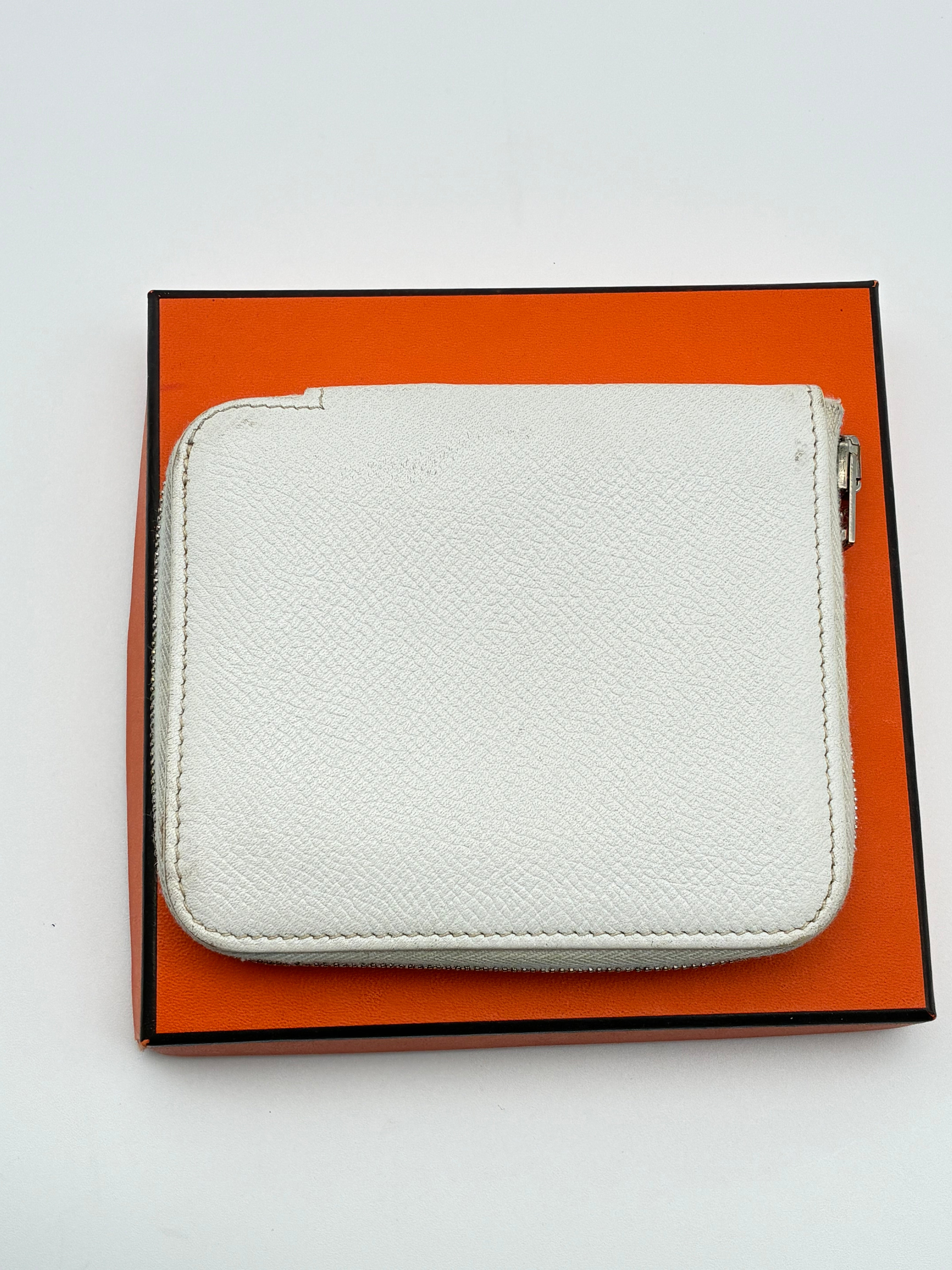 Hermes Silk'In Compact wallet Epsom White