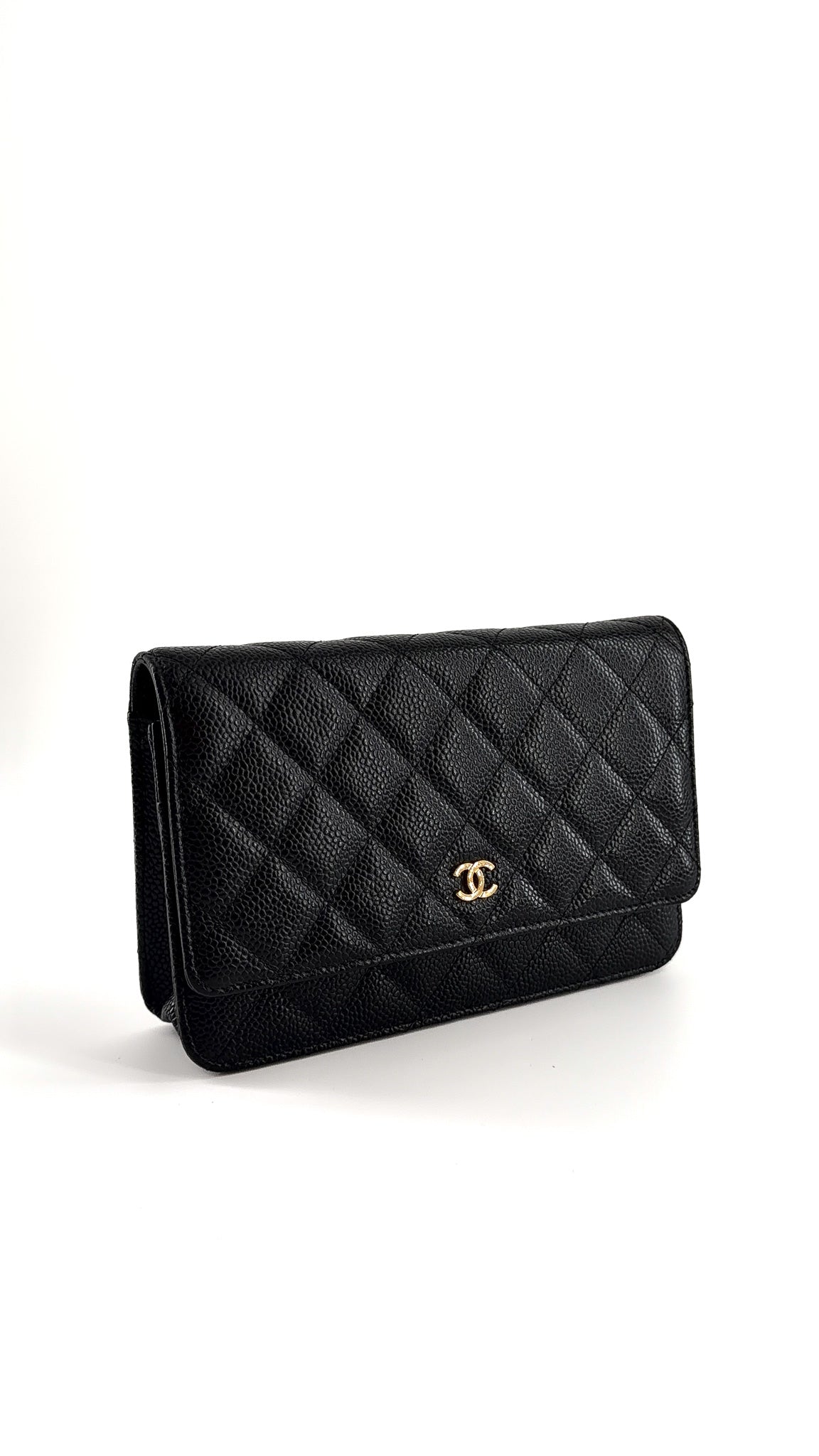 Chanel Caviar Quilted Wallet On Chain WOC Black