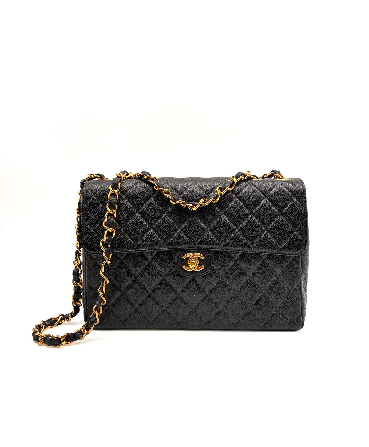 Chanel Jumbo Single Flap Caviar 24k GHW