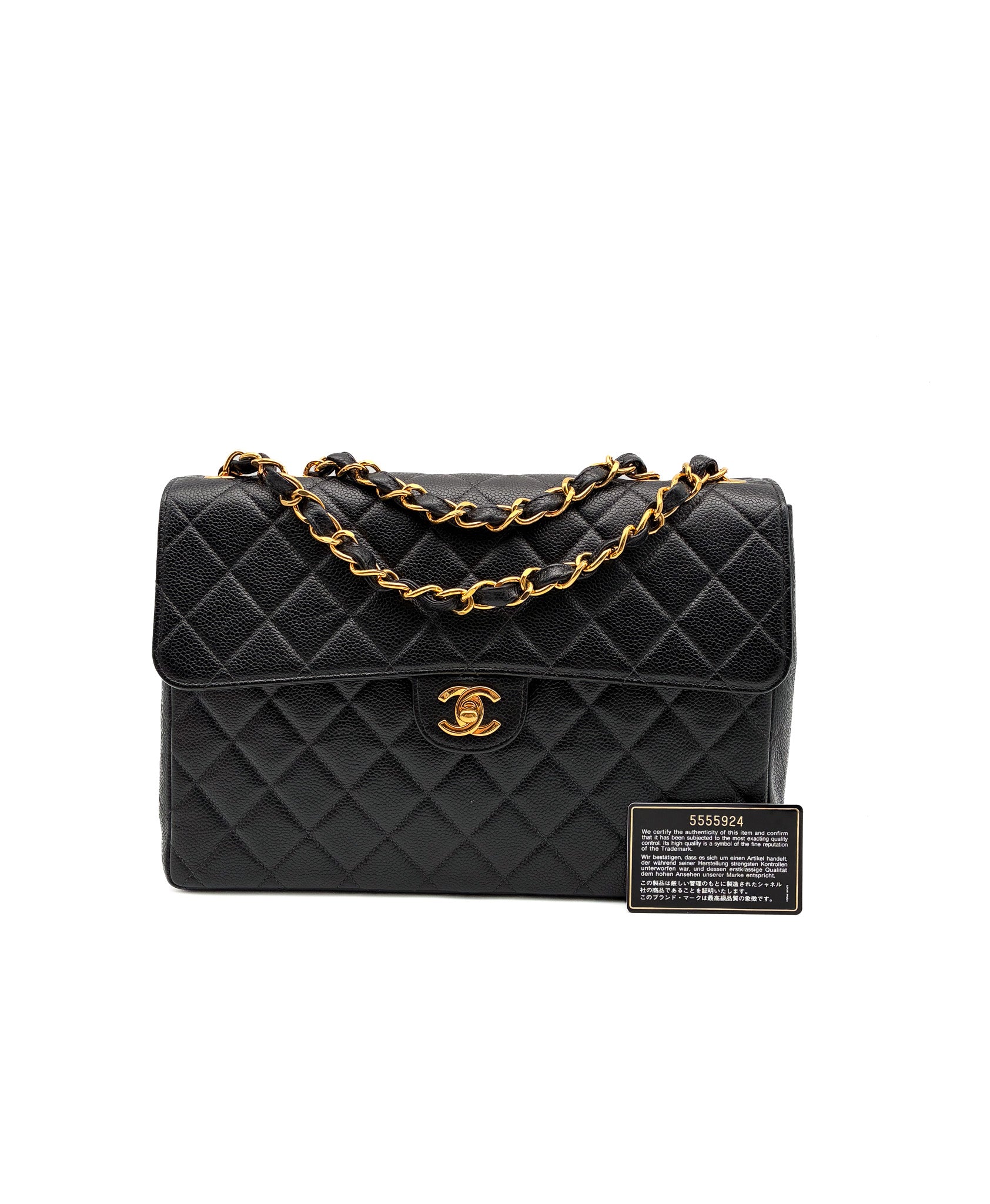Chanel Jumbo Single Flap Caviar 24k GHW