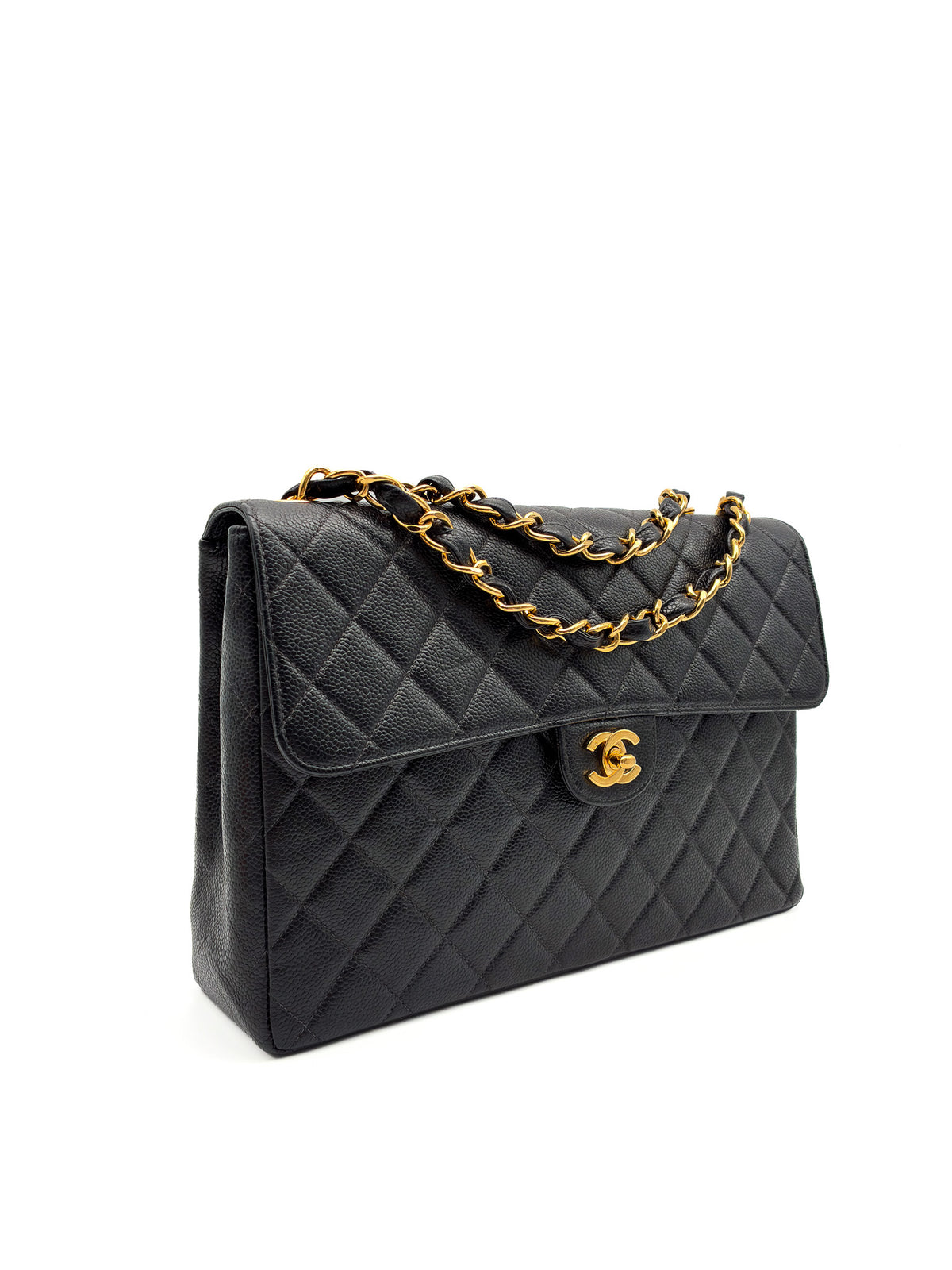 Chanel Jumbo Single Flap Caviar 24k GHW