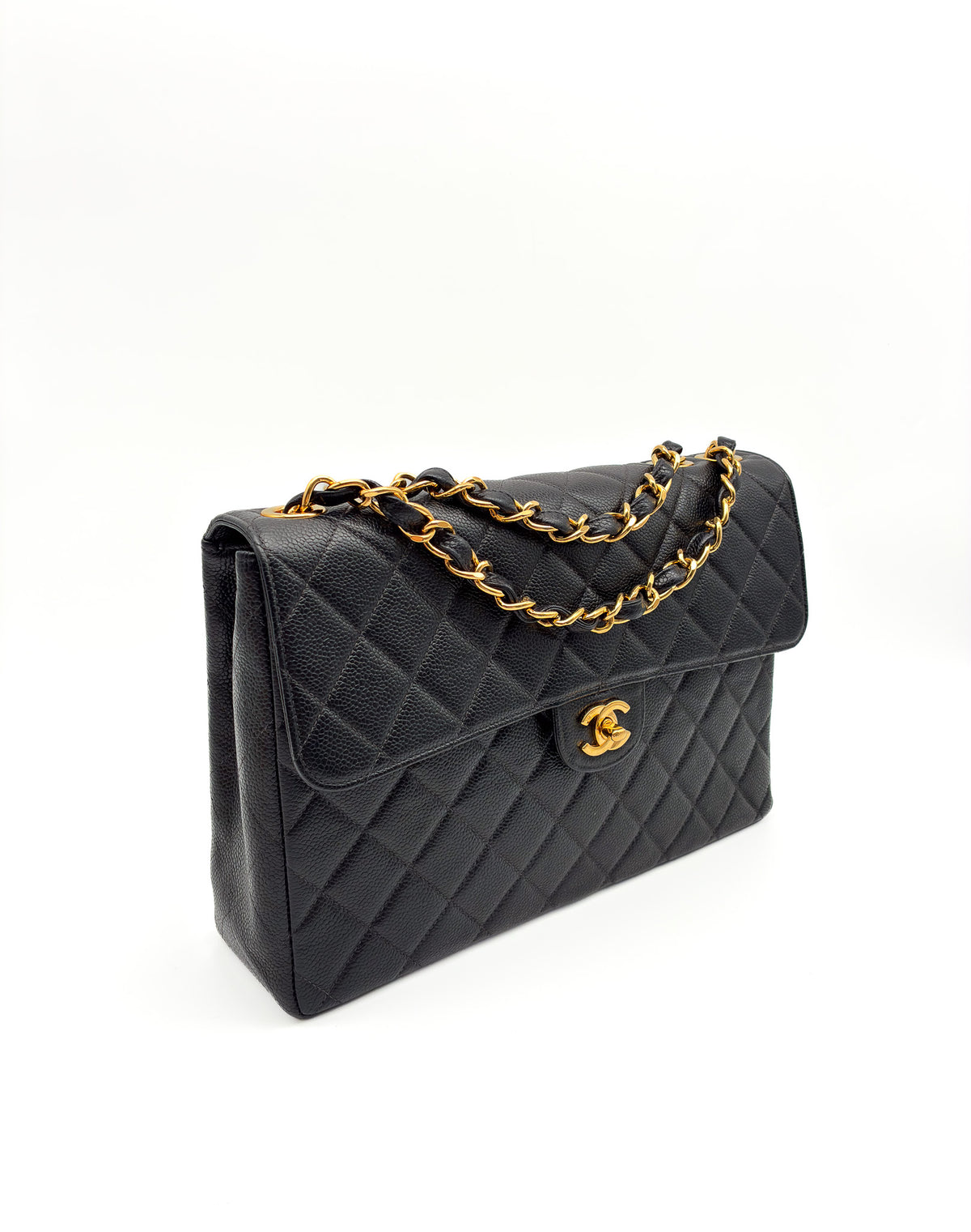 Chanel Jumbo Single Flap Caviar 24k GHW