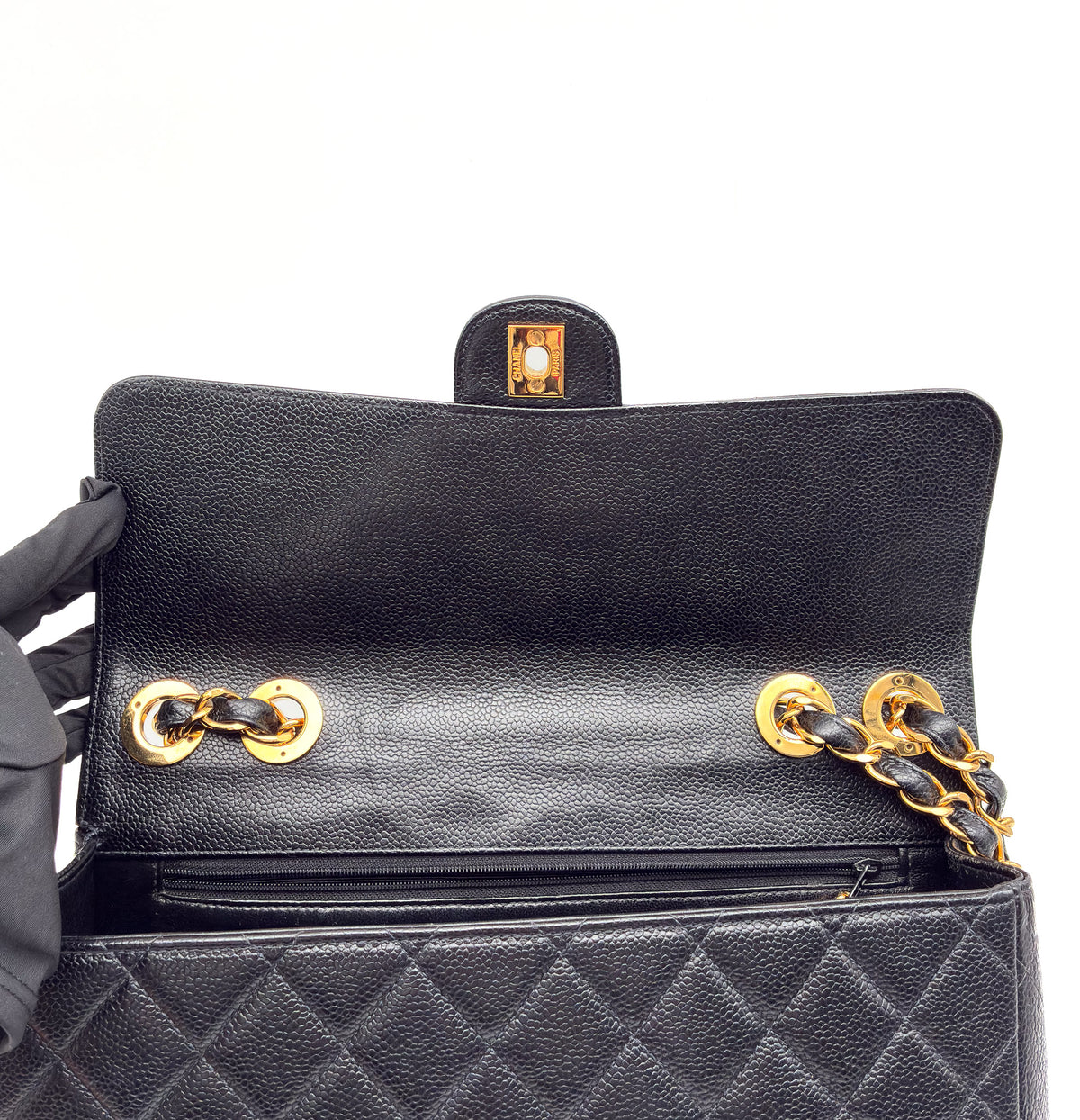 Chanel Jumbo Single Flap Caviar 24k GHW
