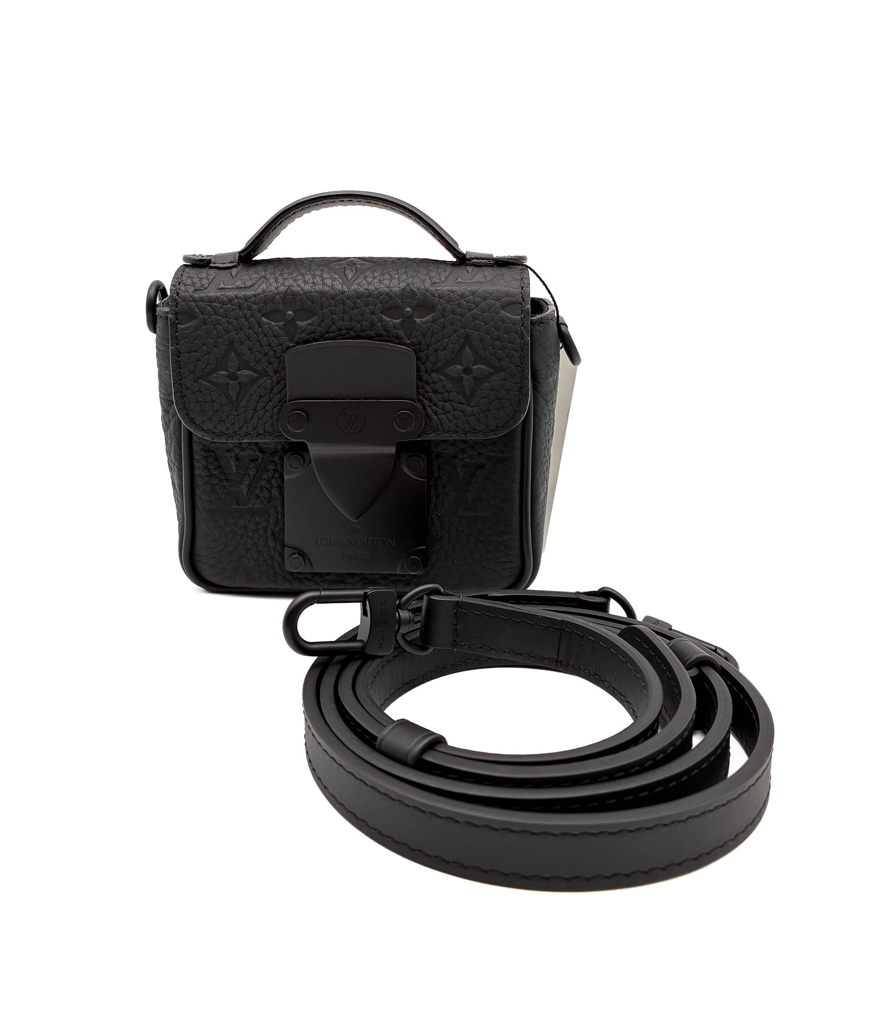 Louis Vuitton Black Pico S-Lock in Embossed Taurillon Monogram Leather
