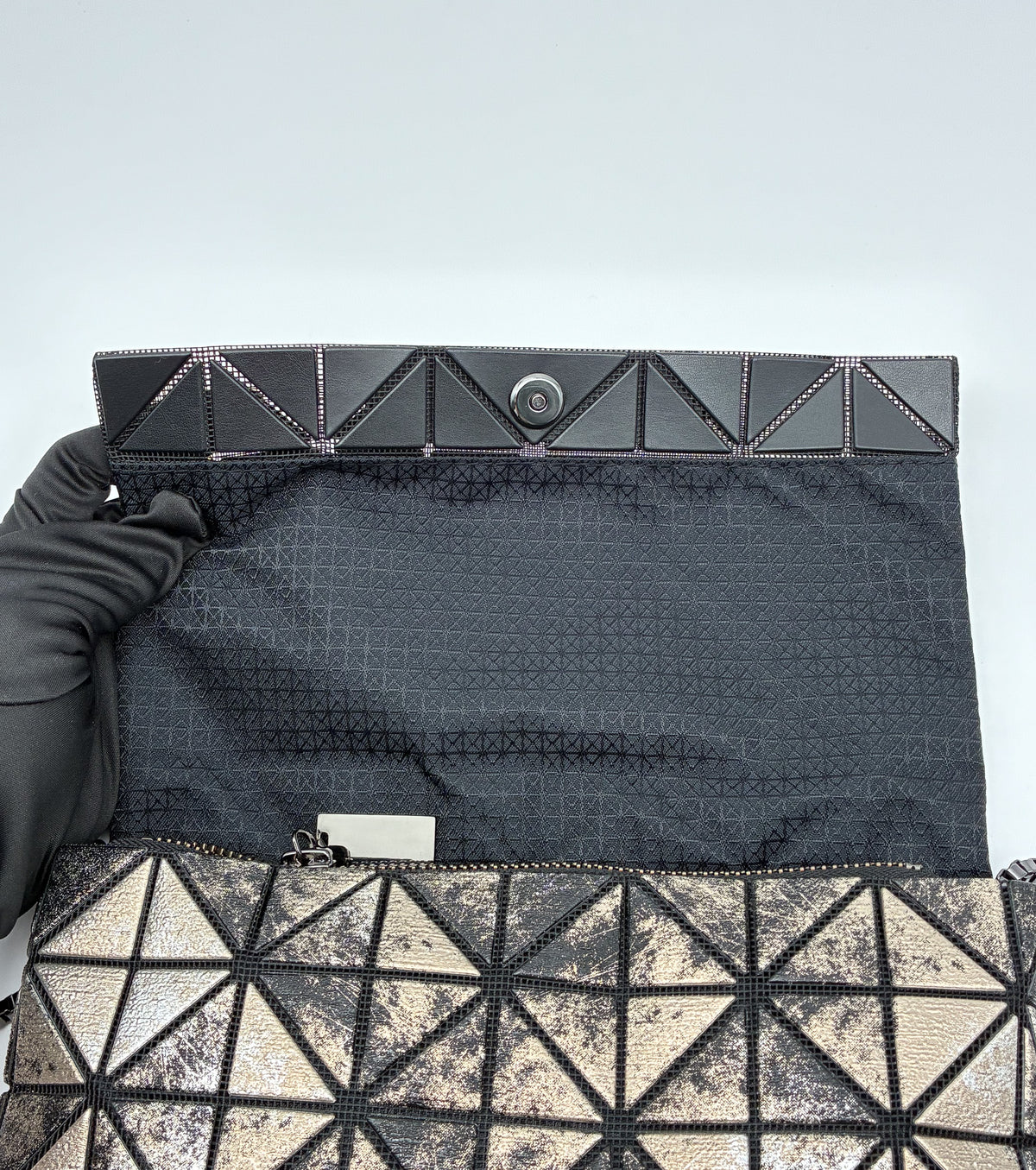 Issey Miyake platinum nebula crossbody bag
