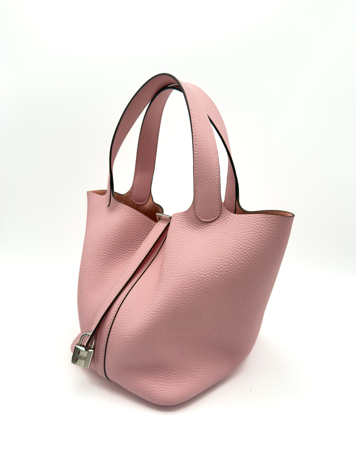 Hermes Clemence Picotin Lock 22 Rose Sakura SHW