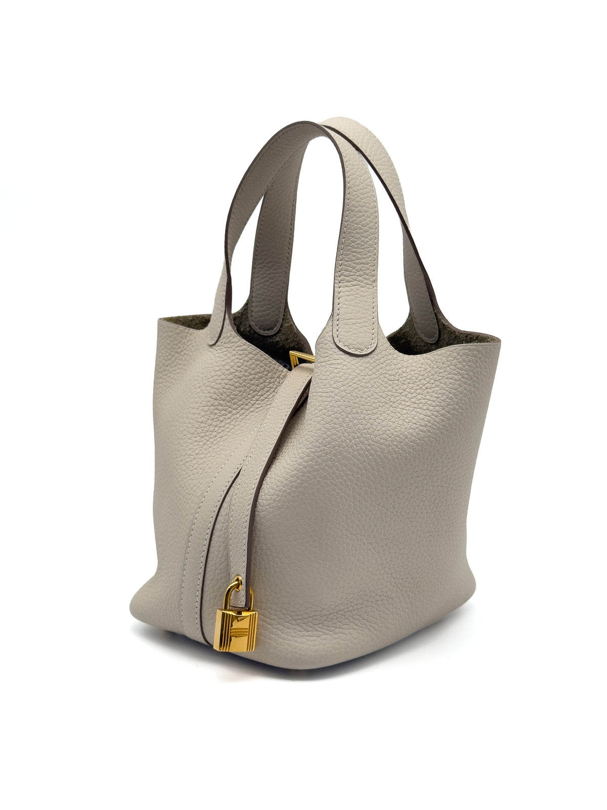 Hermes Picotin Clemence Lock 18 in light craie