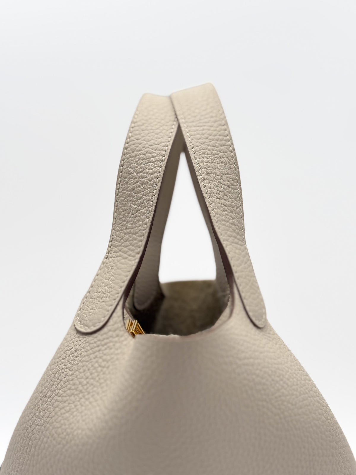 Hermes Picotin Clemence Lock 18 in light craie