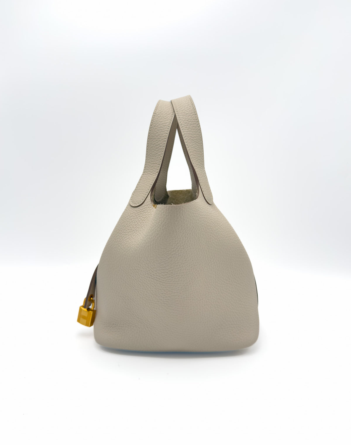 Hermes Picotin Clemence Lock 18 in light craie